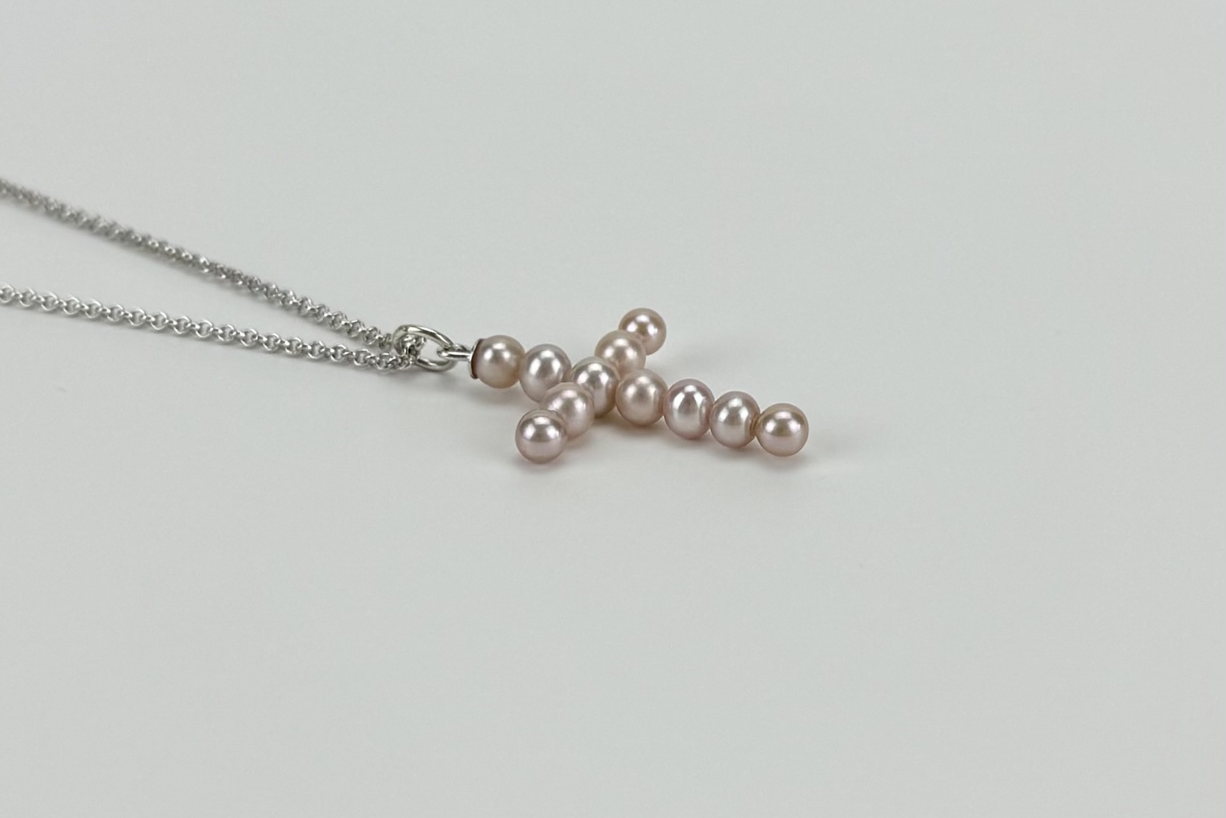 Подвеска крестик из натурального жемчуга CROSS