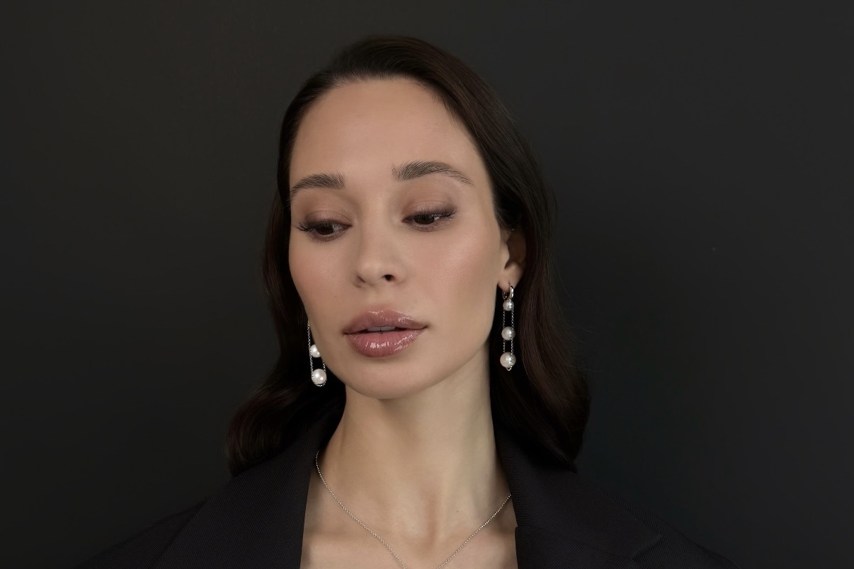 Длинные серьги с натрульным жемчугом ECLIPSE