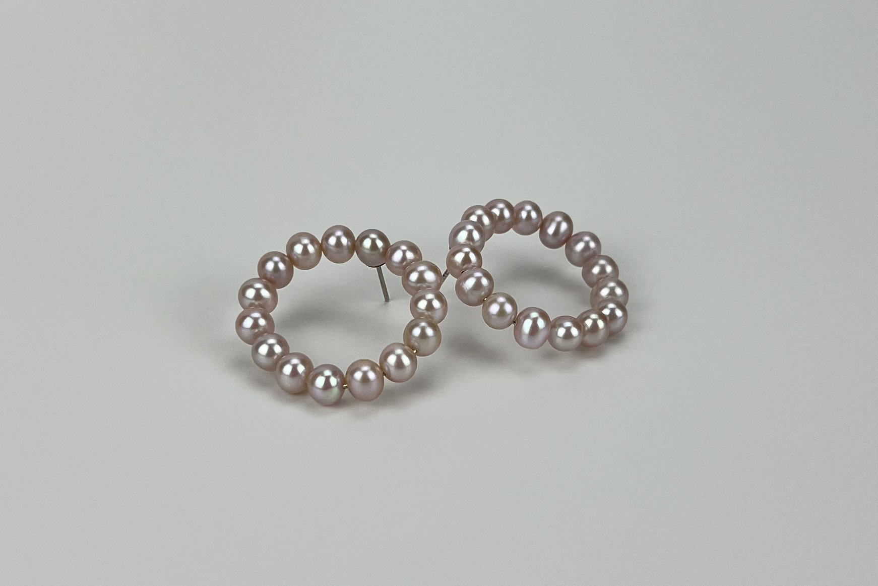 Серьги конго с натуральным жемчугом CLOUD