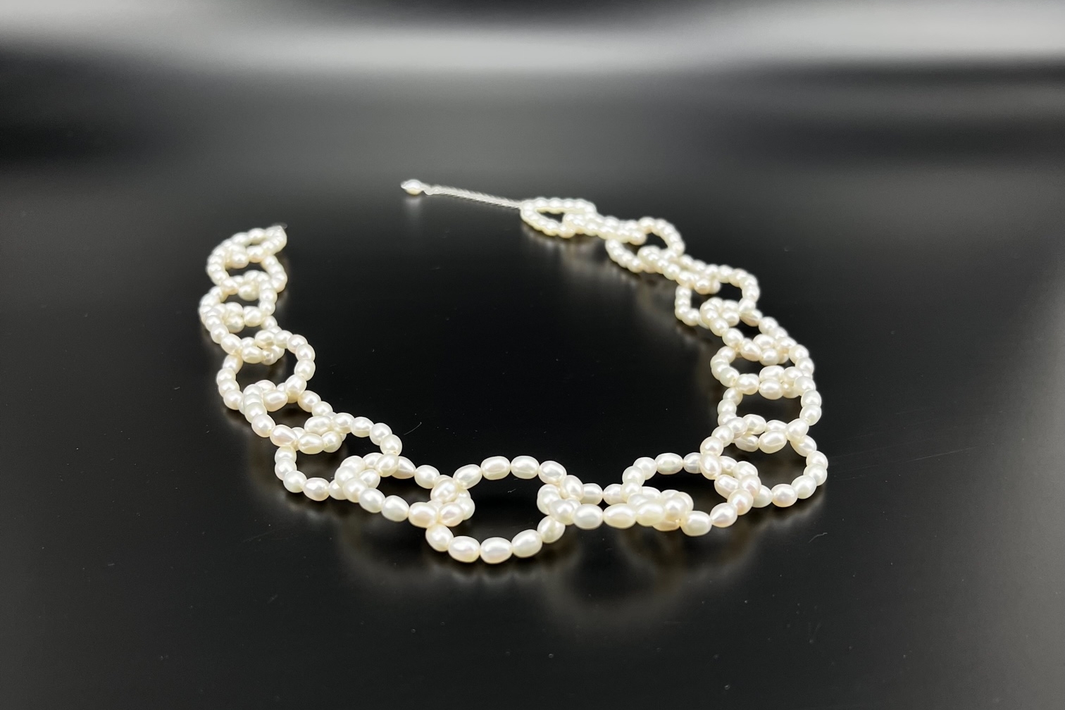 Колье из натурального жемчуга в виде крупной цепи AURRI