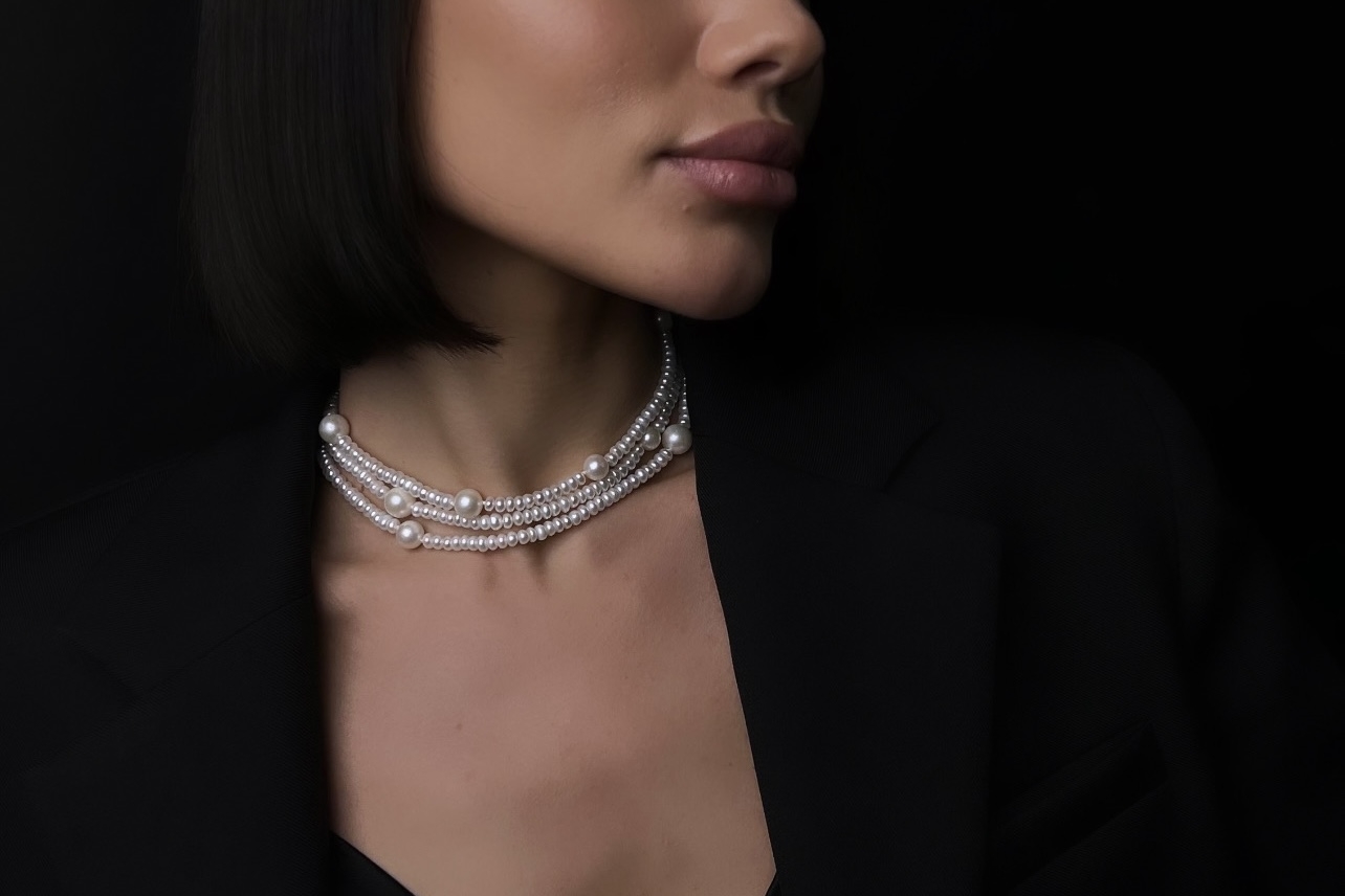 Чокер из натурального белого жемчуга ICON