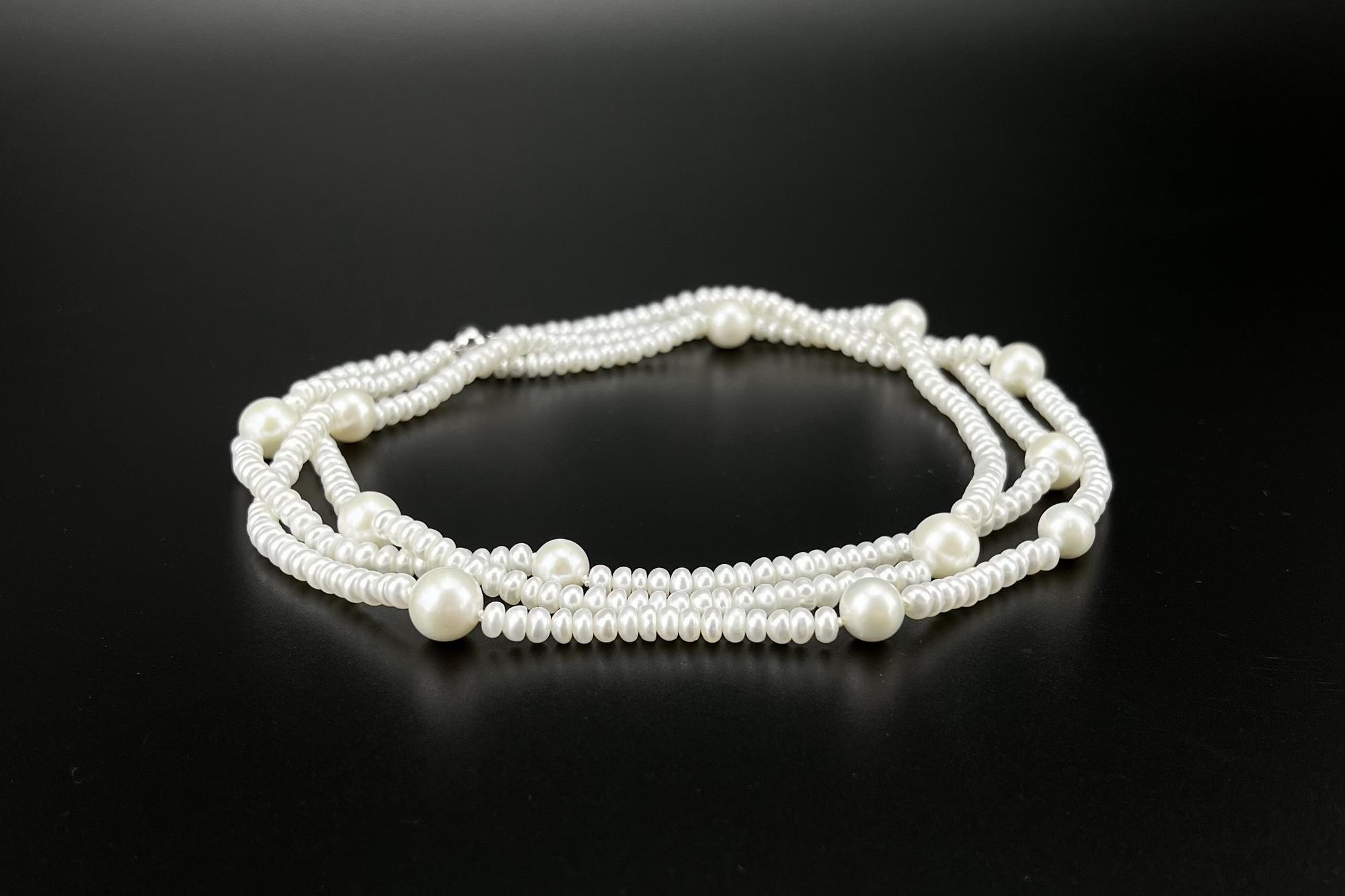 Чокер из натурального белого жемчуга ICON