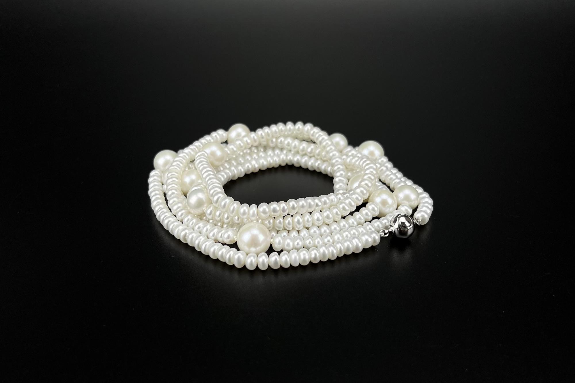 Колье из натурального белого жемчуга ICON