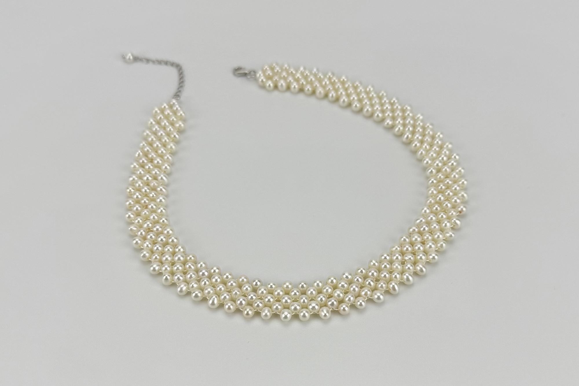 Плетеный чокер из натурального жемчуга PRIVATE