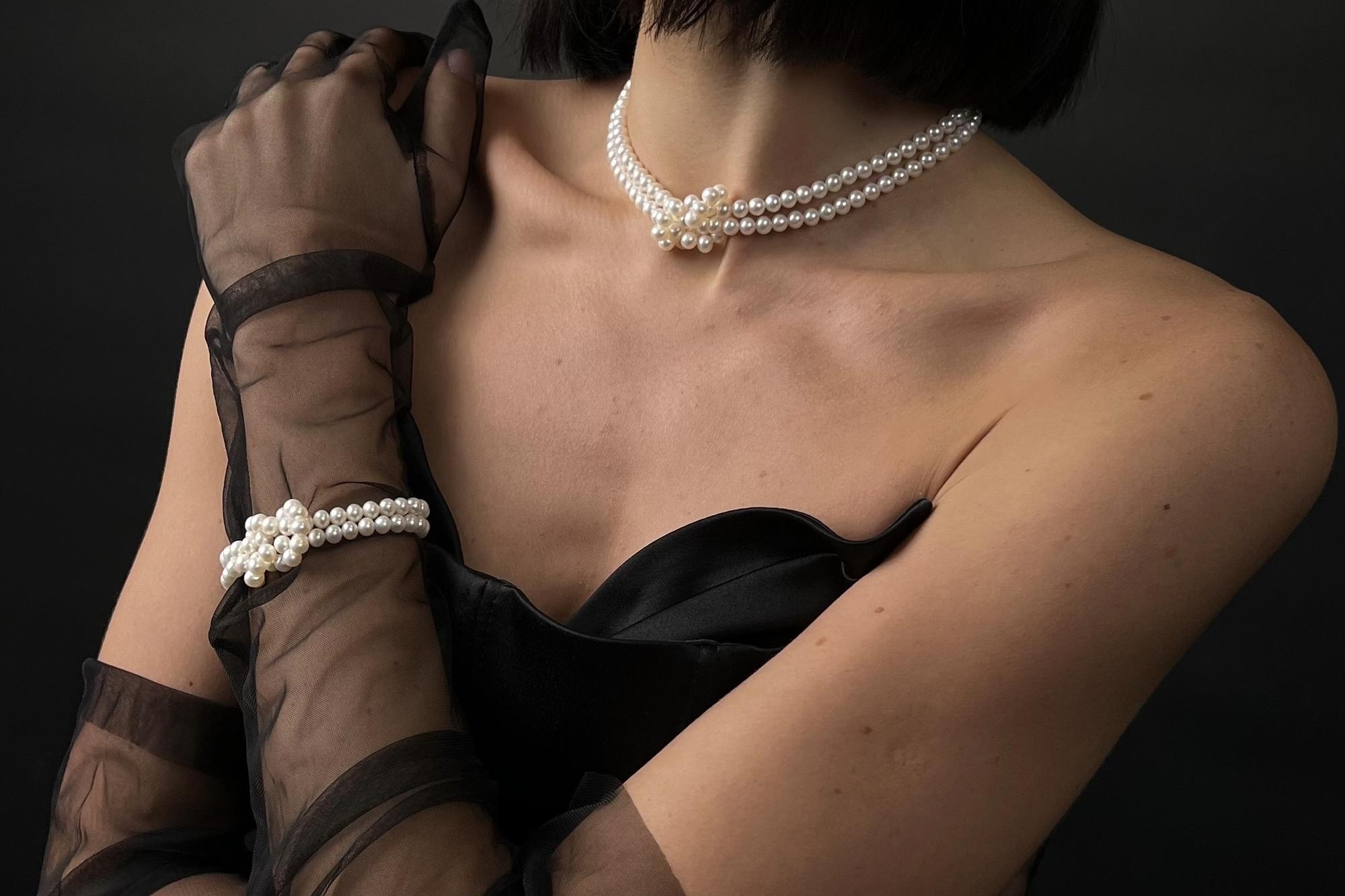 Комплект украшений из натурального жемчуга PLEXUS