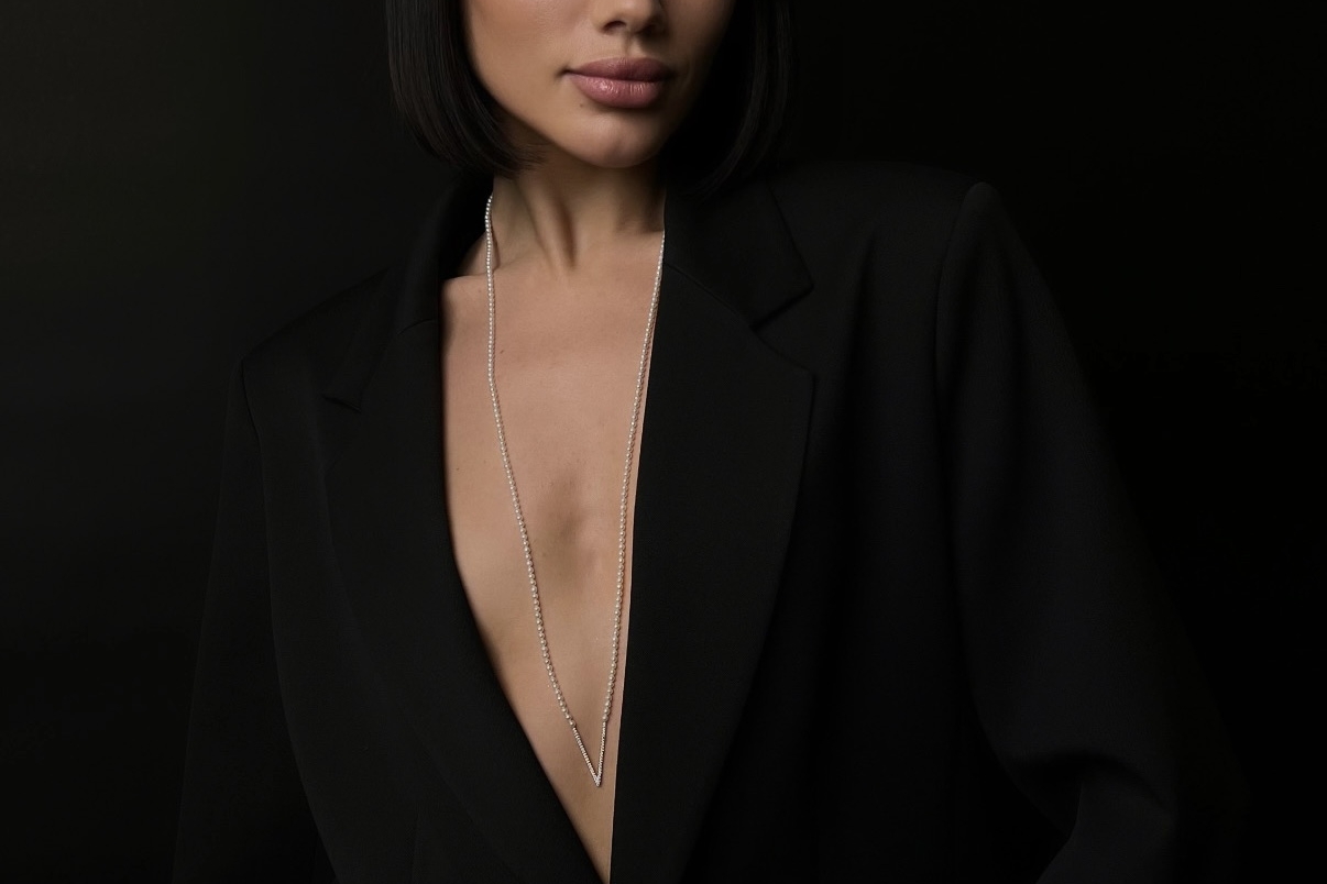 Колье из миниатюрного натурального жемчуга V-CODE