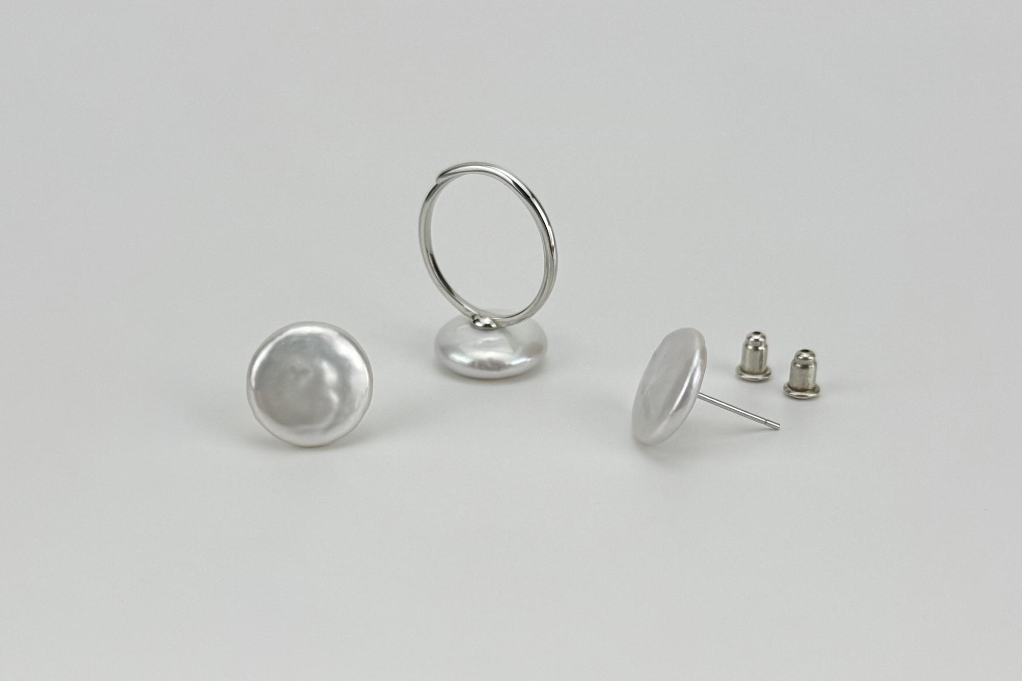 Комплект украшений из натурального жемчуга ASHES