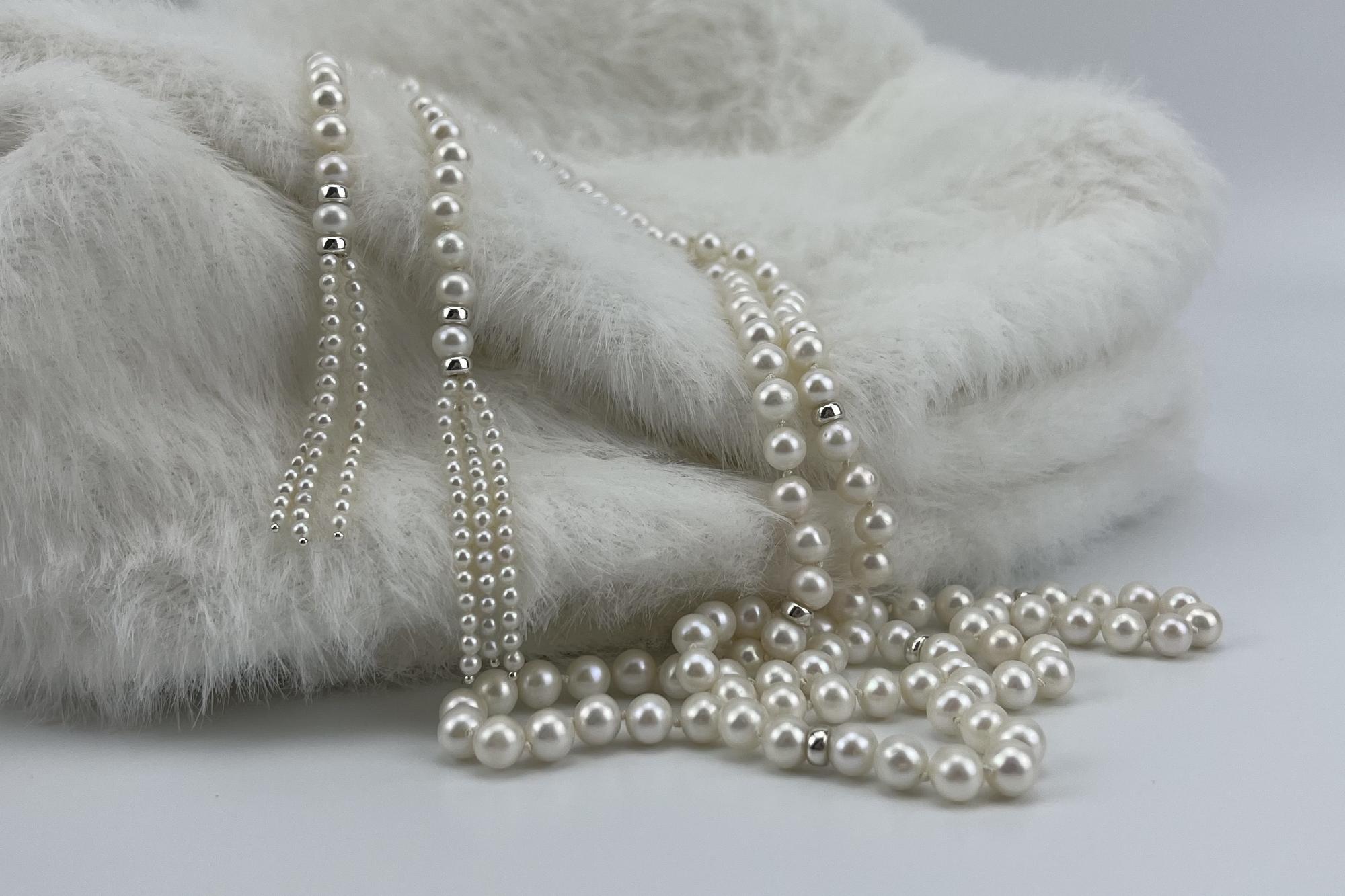 Лариат из натурального жемчуга HELLY