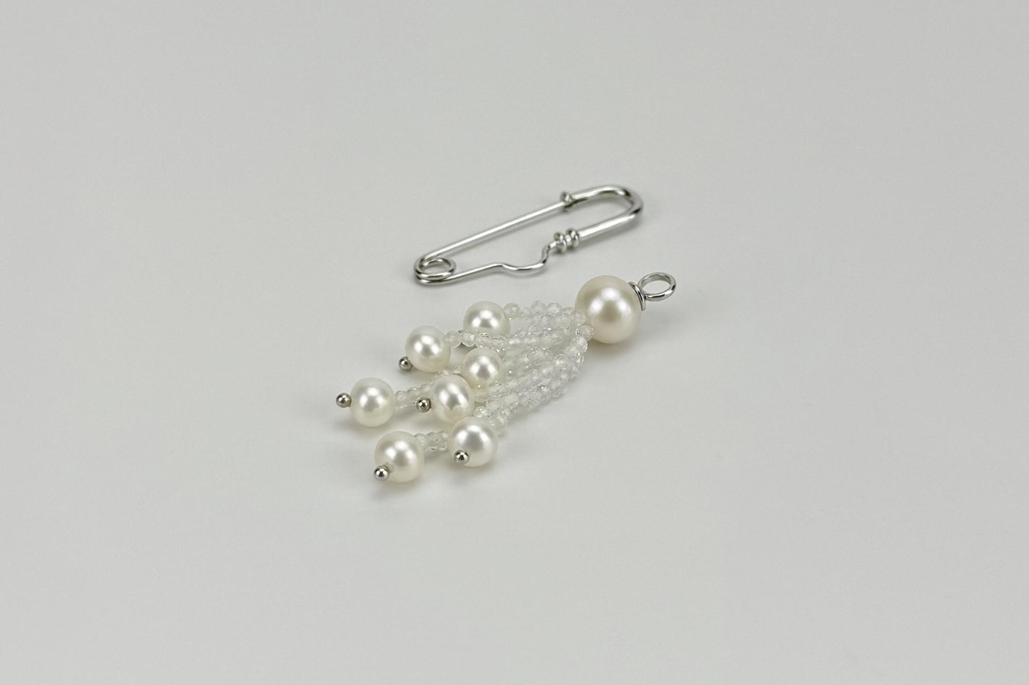 Брошь с натуральными камнями CRYSTALLINE