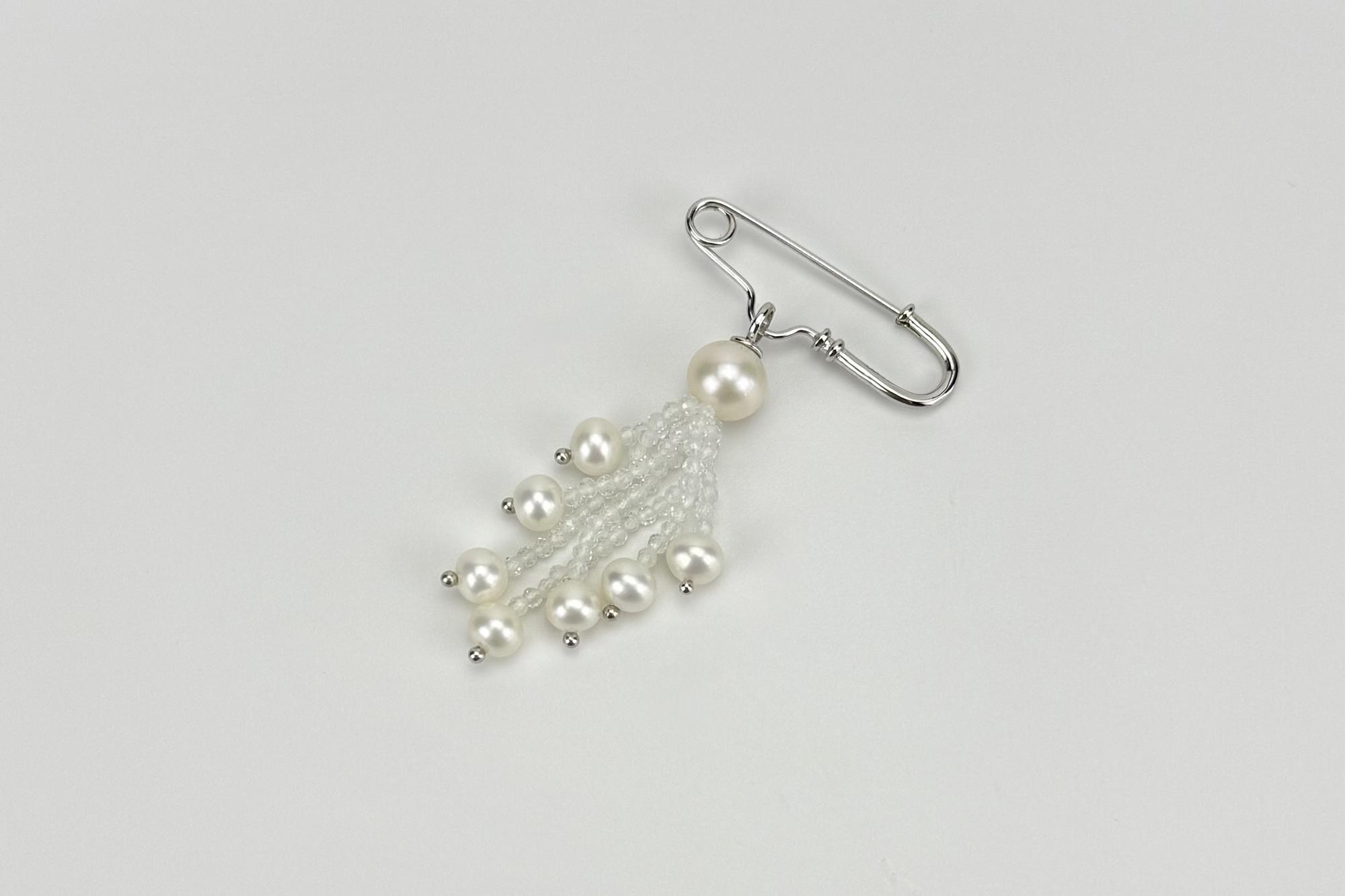 Брошь с натуральными камнями CRYSTALLINE