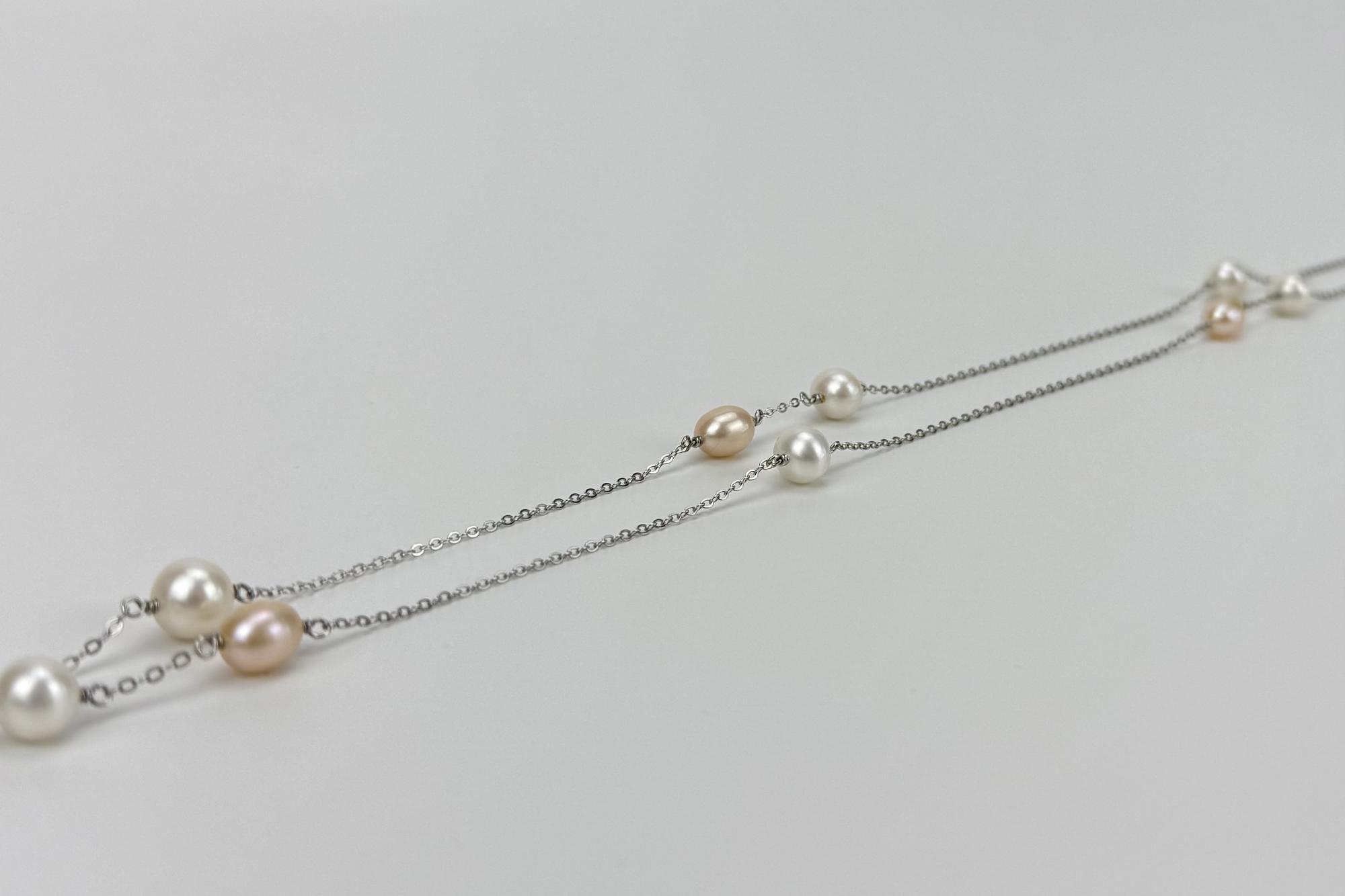 Колье цепочка с натуральным жемчугом ESTRADE