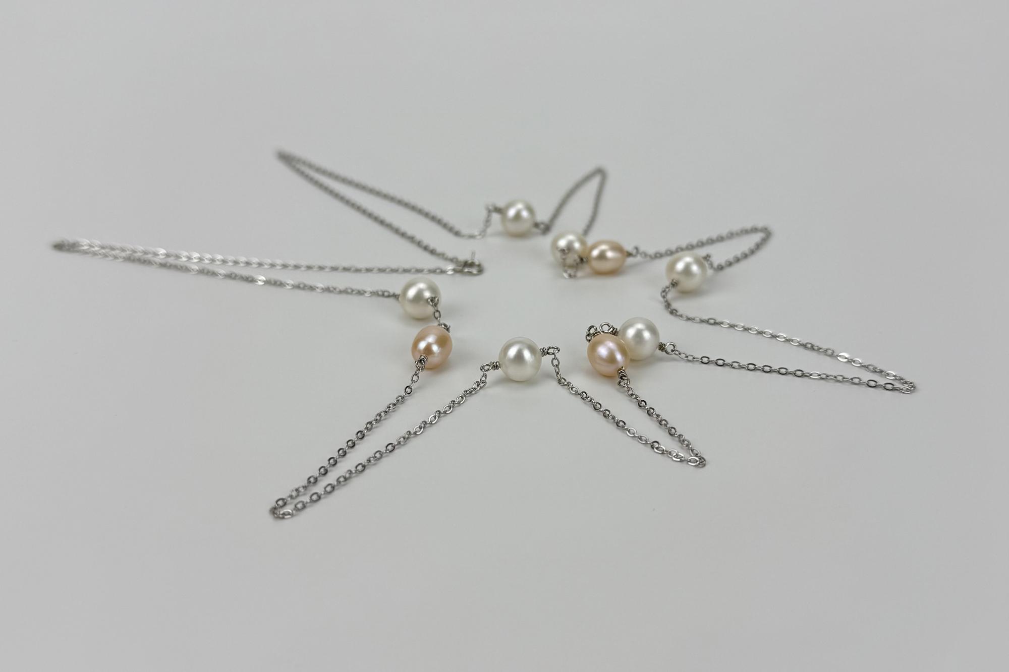 Колье цепочка с натуральным жемчугом ESTRADE