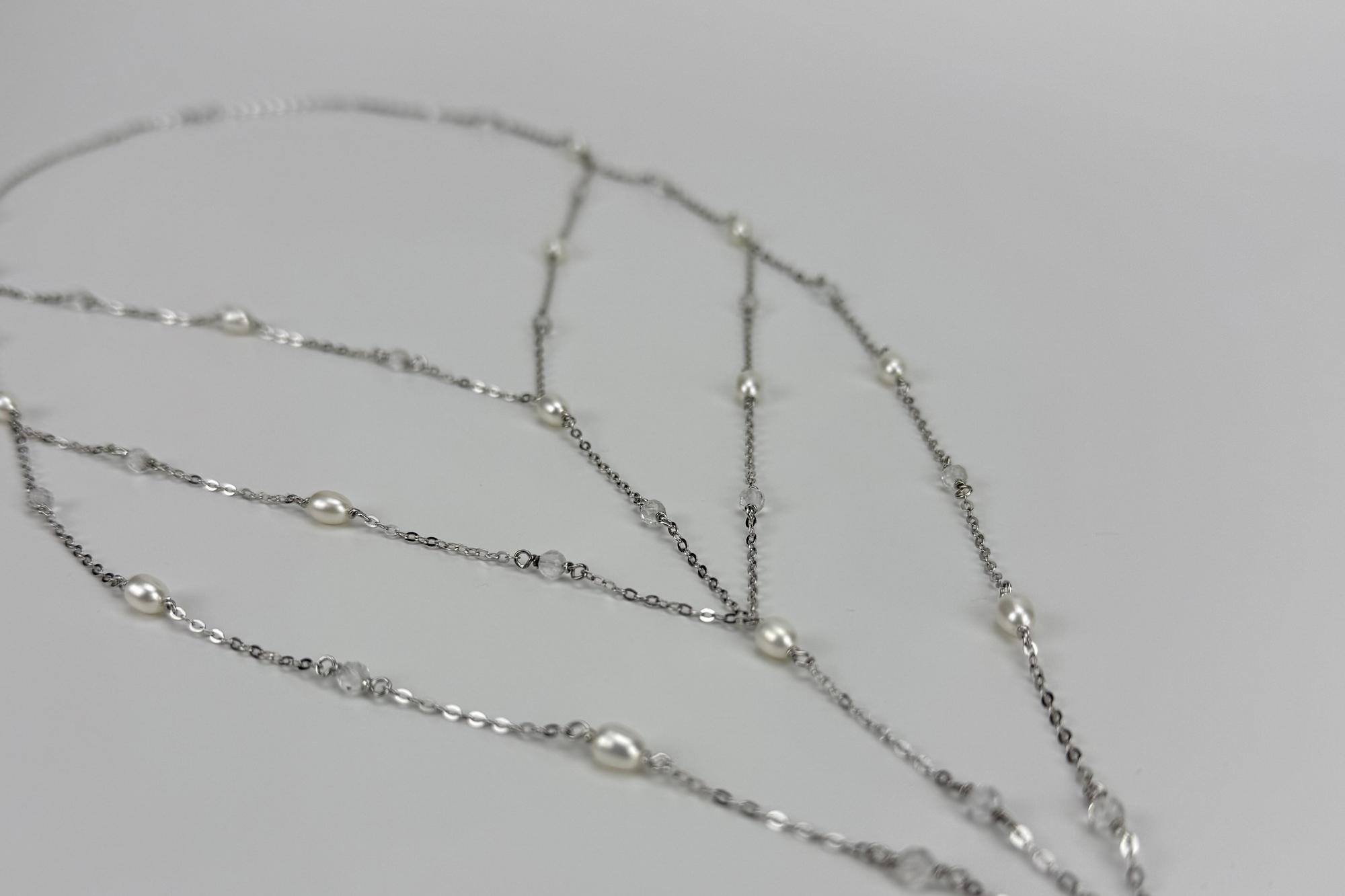 BIB колье с натуральным жемчугом и топазами CAPRICE