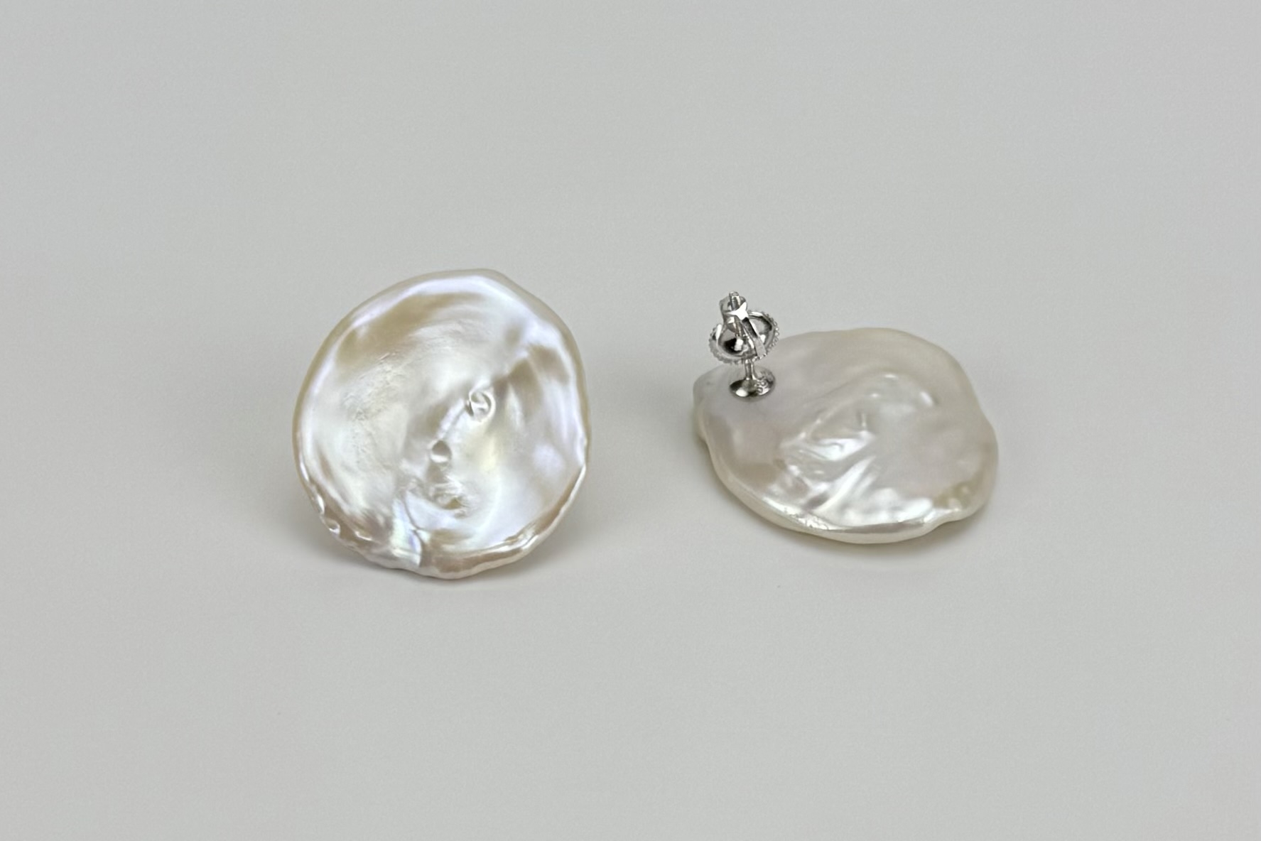 Крупные серьги из натурального жемчуга барокко ATAKAMA