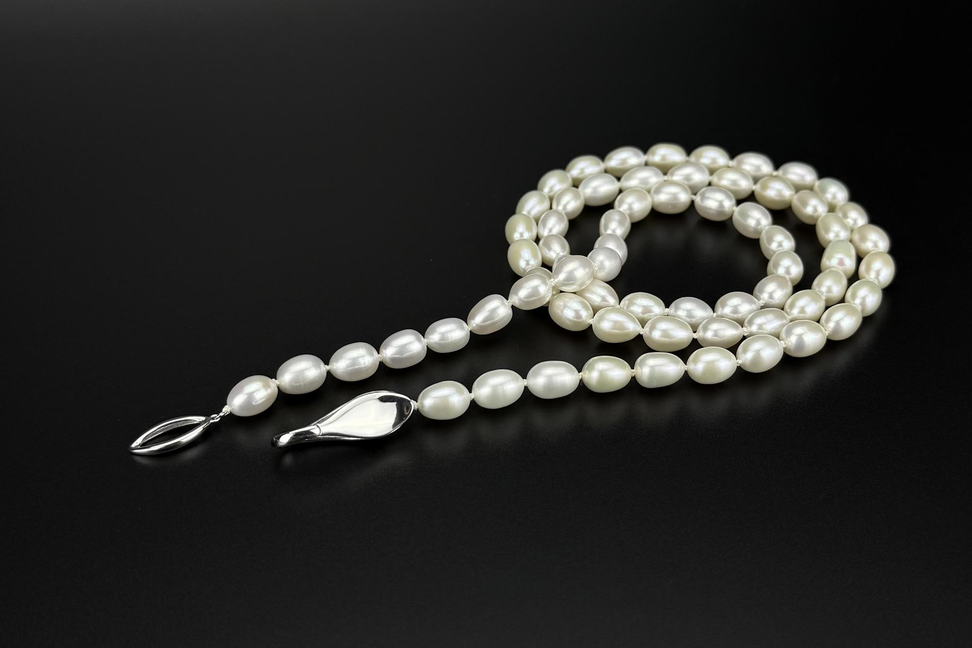 Длинное колье из натурального жемчуга KALYPSO