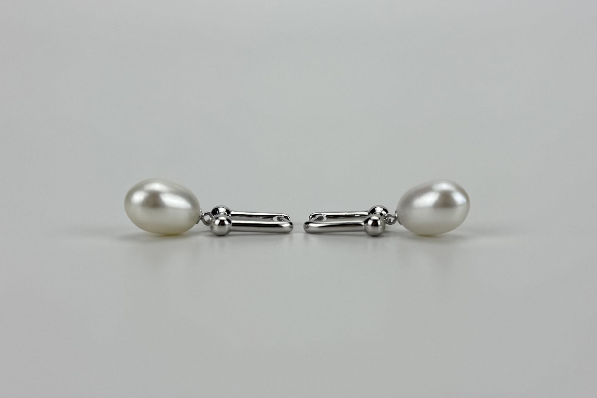 Серьги с подвесками из натурального жемчуга ZUSS