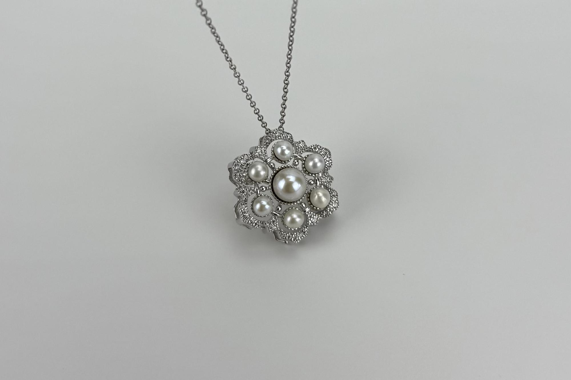 Брошь с натуральными жемчужинами ATOMIC ROSE