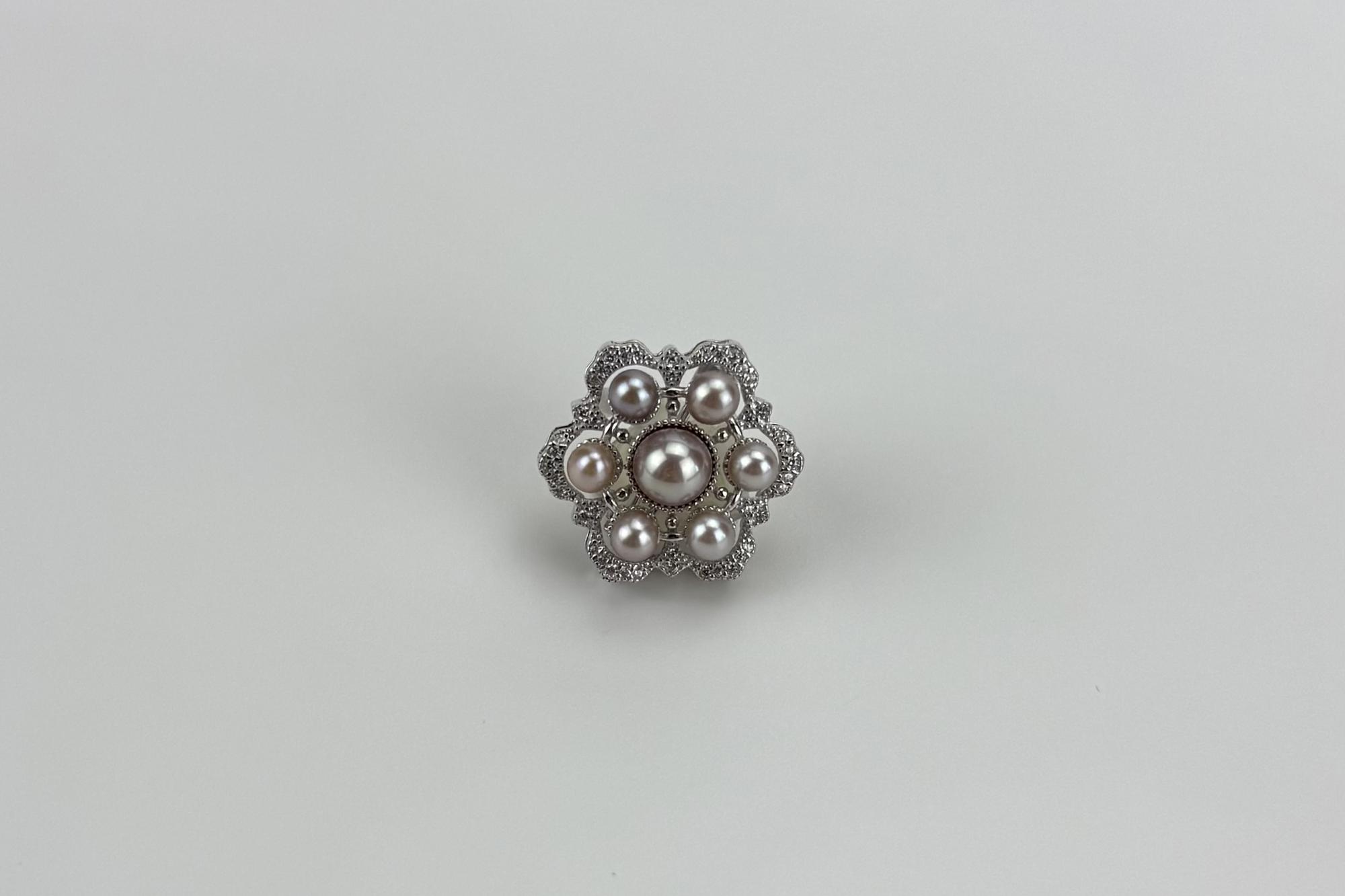 Брошь с натуральными розовыми жемчужинами ATOMIC ROSE