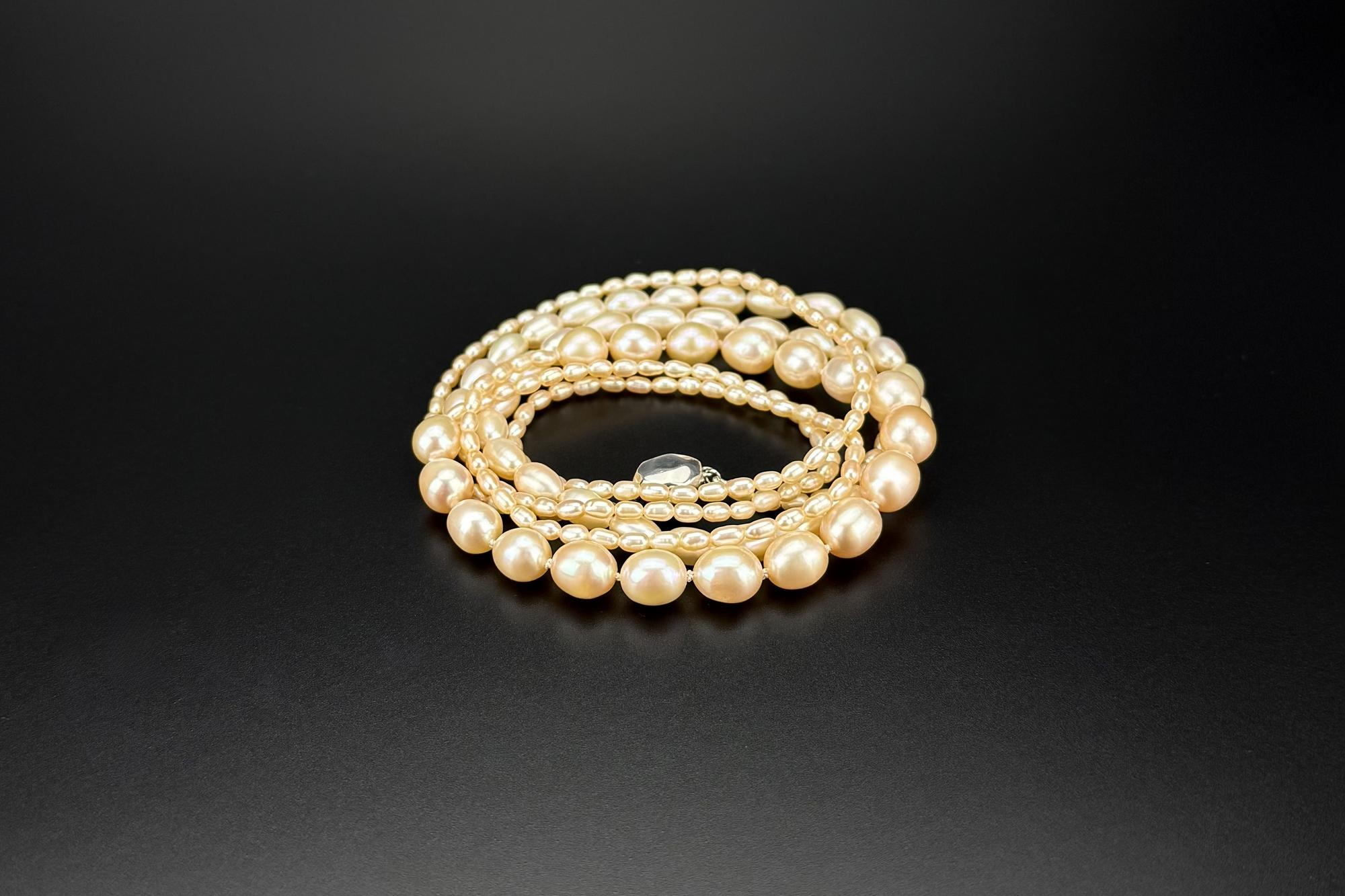 Колье из натурального персикового жемчуга PATTERNS