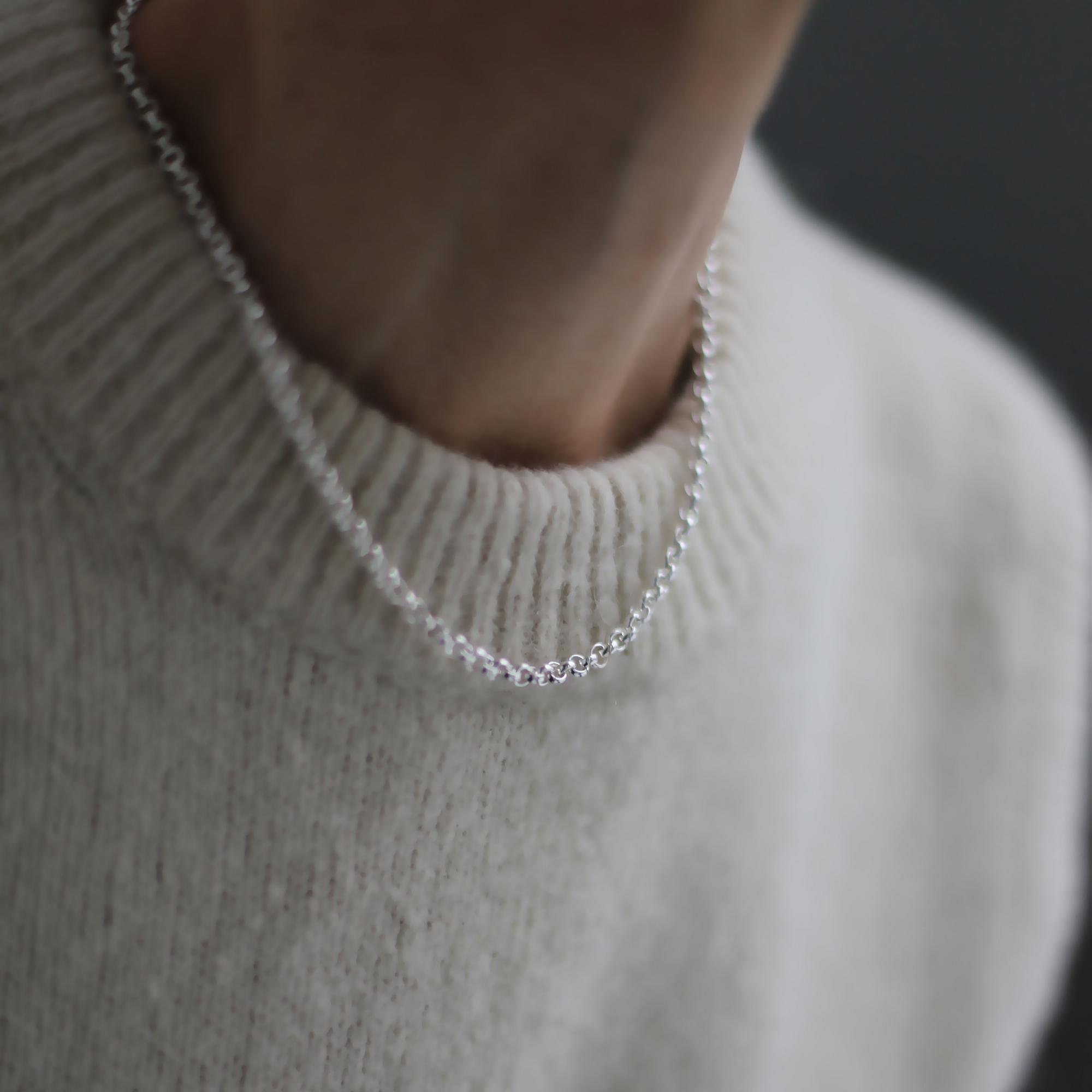 Серебряная цепочка из крупных звеньев  4P303