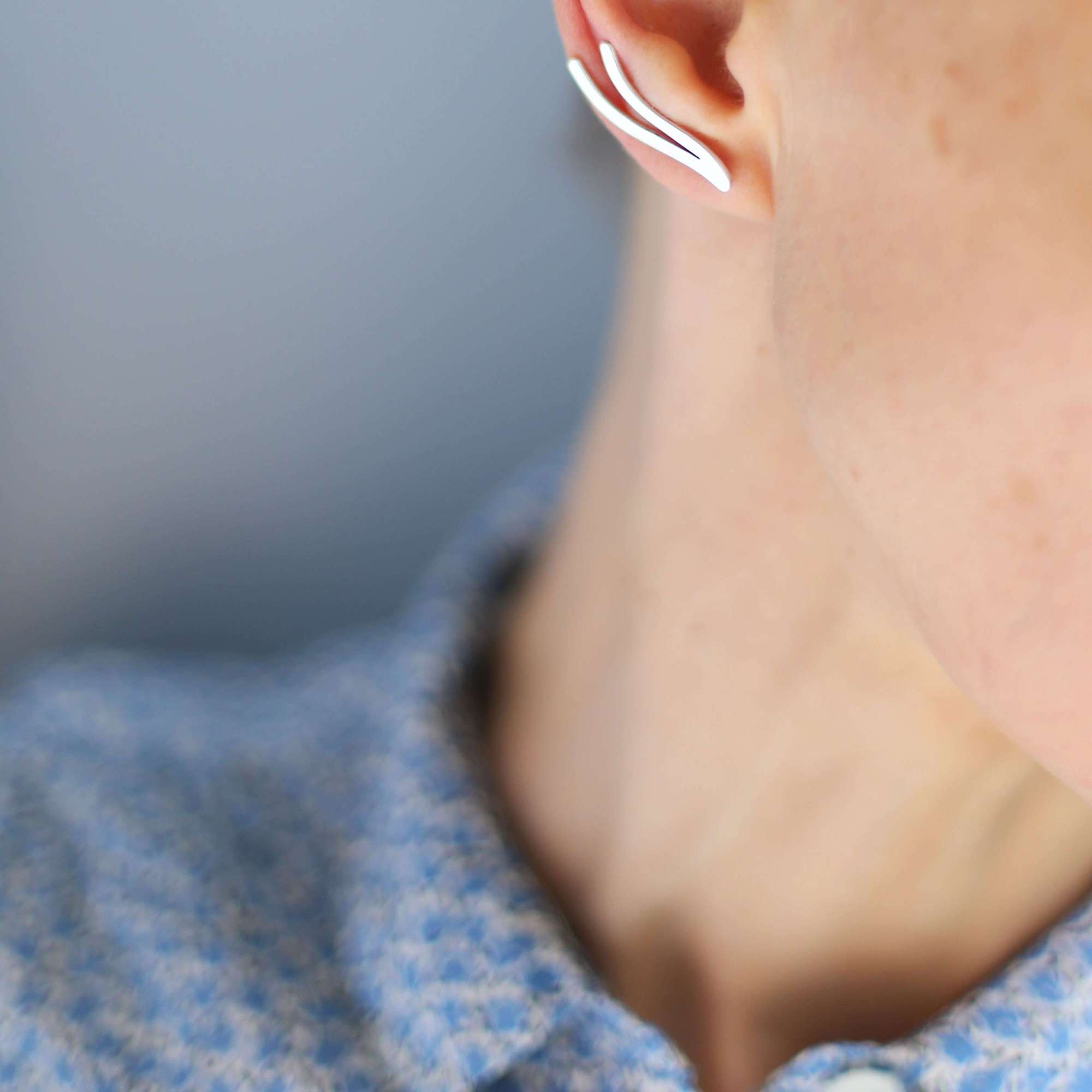 Серьга-клаймбер  Волна двойная 1P2011