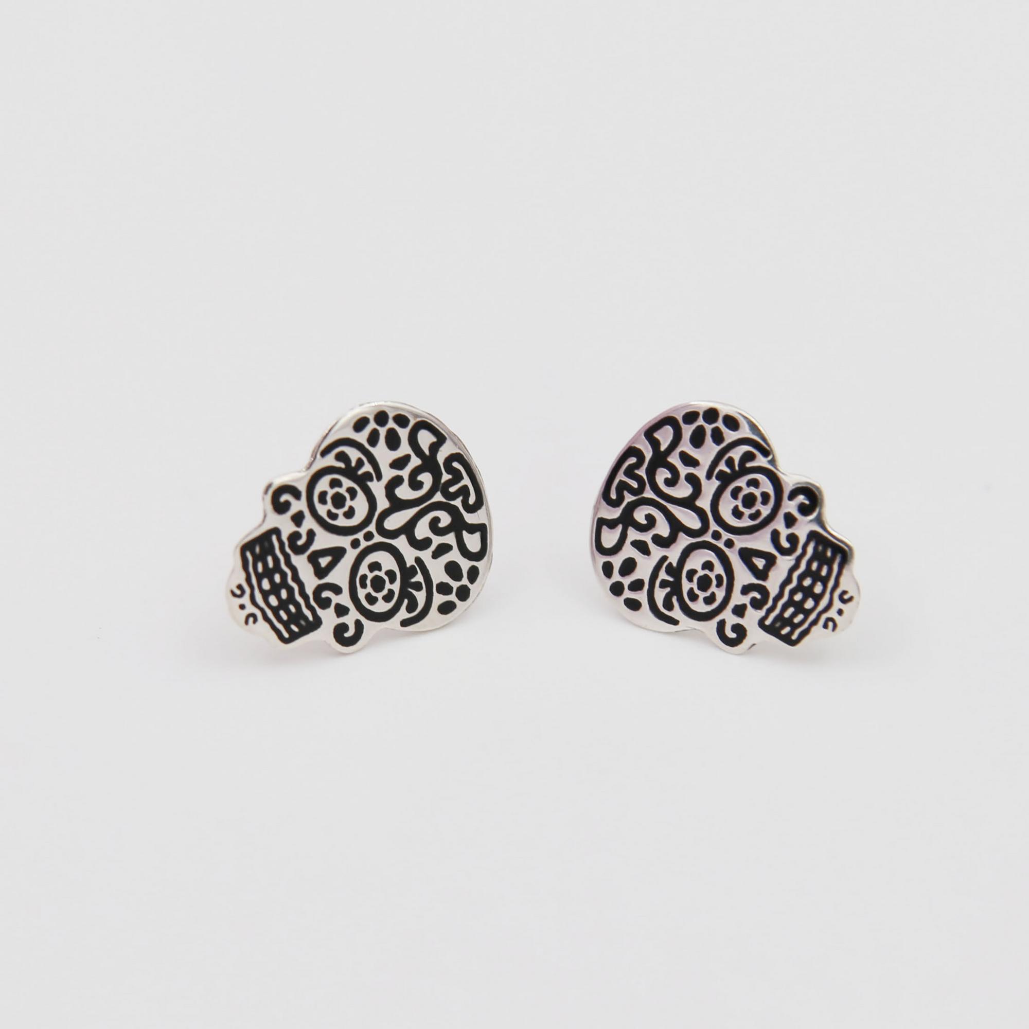 Гвоздики Сахарные черепа Calavera чёрные 1P2033
