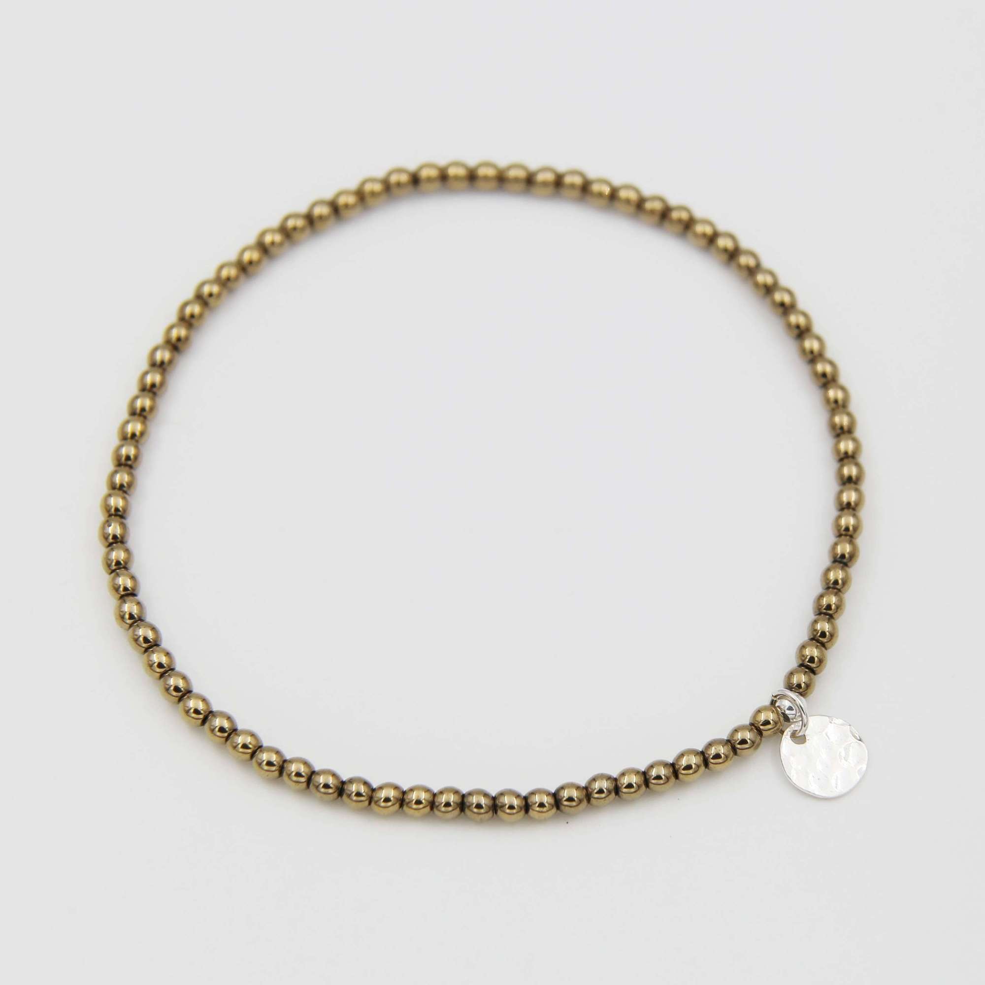 Анклет на ногу из гематита золотого цвета 8P28