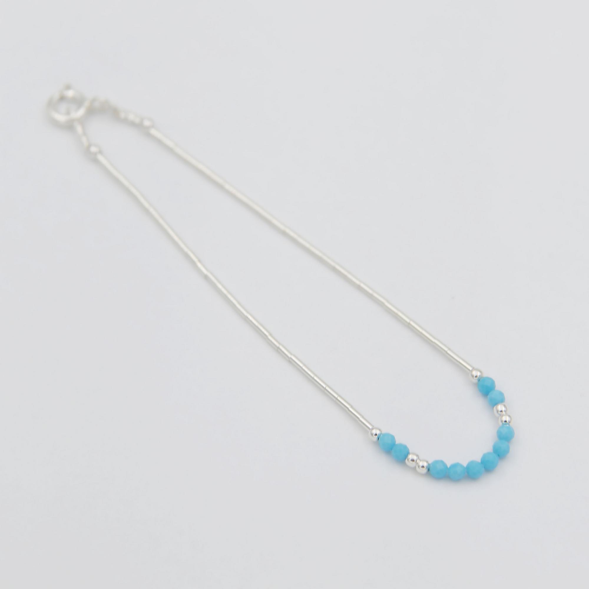 Браслет-нить с голубым агатом 3P573