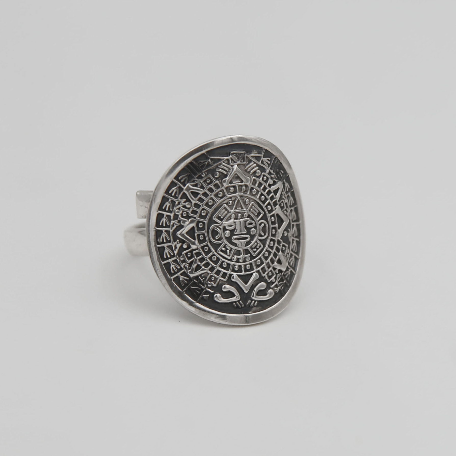 Кольцо Календарь Ацтеков 2P1139