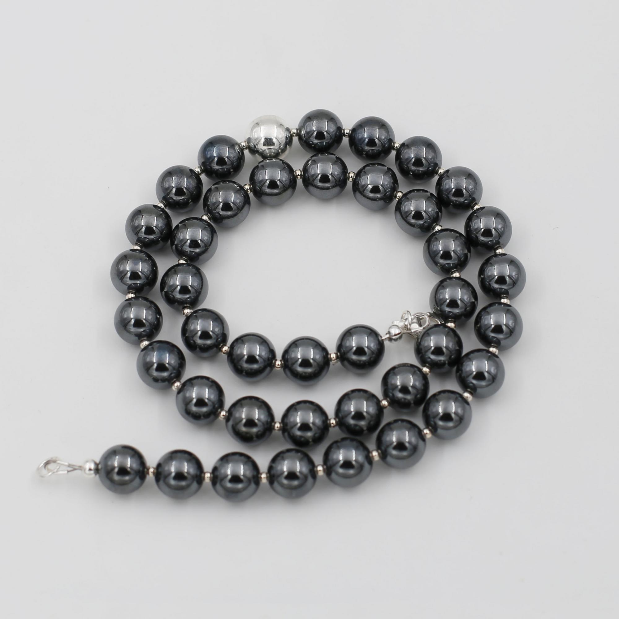 Колье  из гематита чёрного цвета 4P928