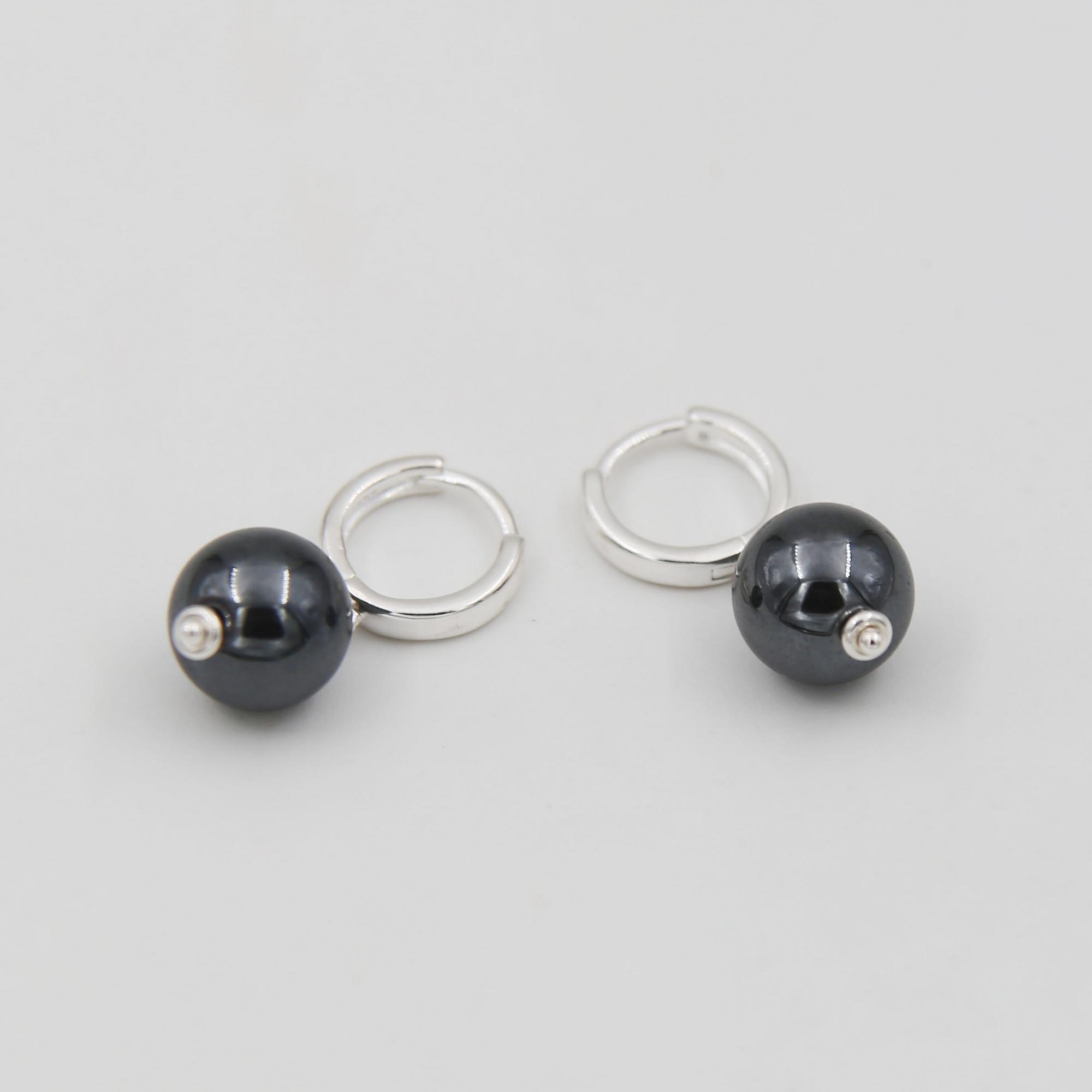 Серьги из гематита чёрного цвета 1P2514
