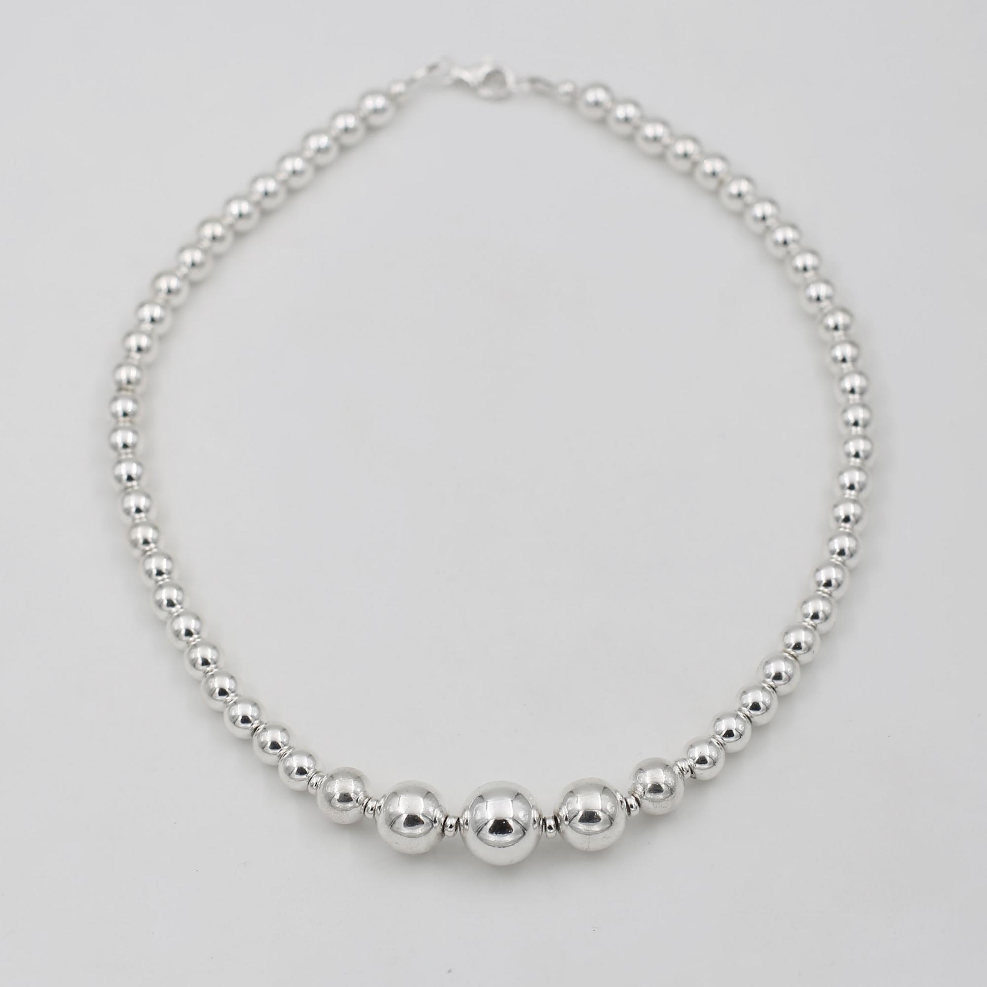 Колье  из гематита серебряного цвета 4P923