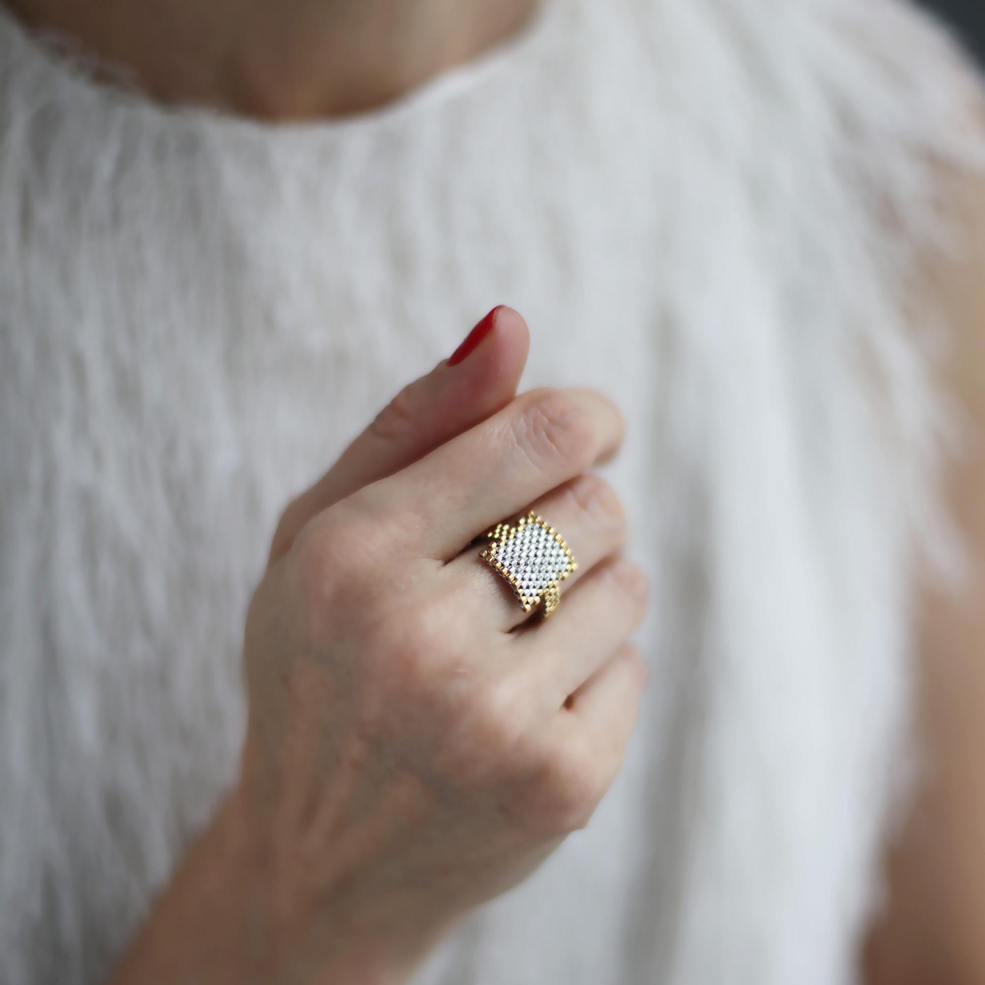 Кольцо из бисера  2P1144