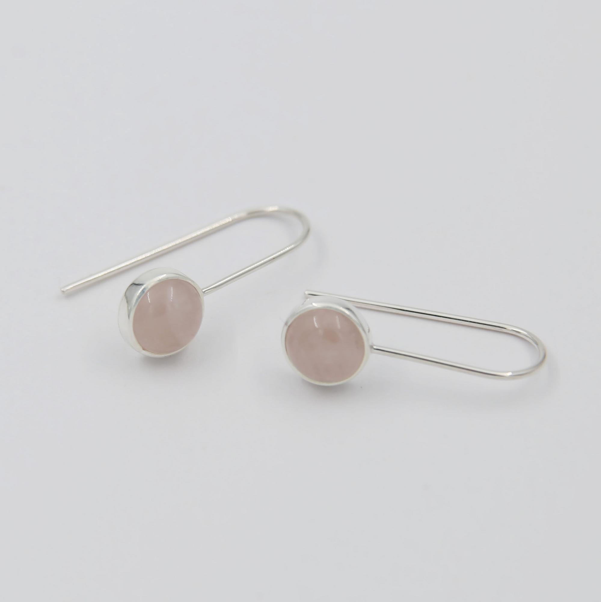Серьги с розовым кварцем 1P2202