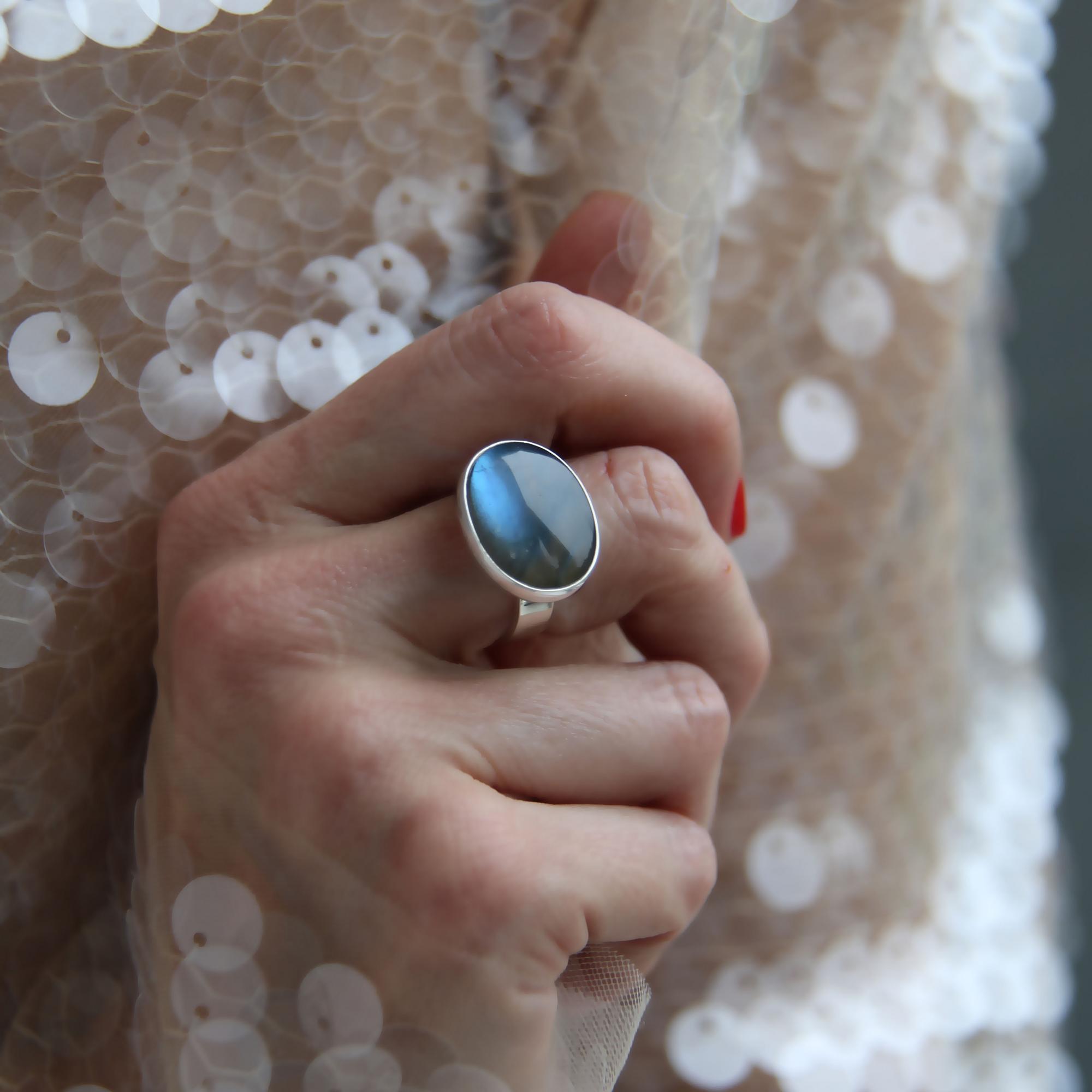 Кольцо с Лабрадоритом 2P1219