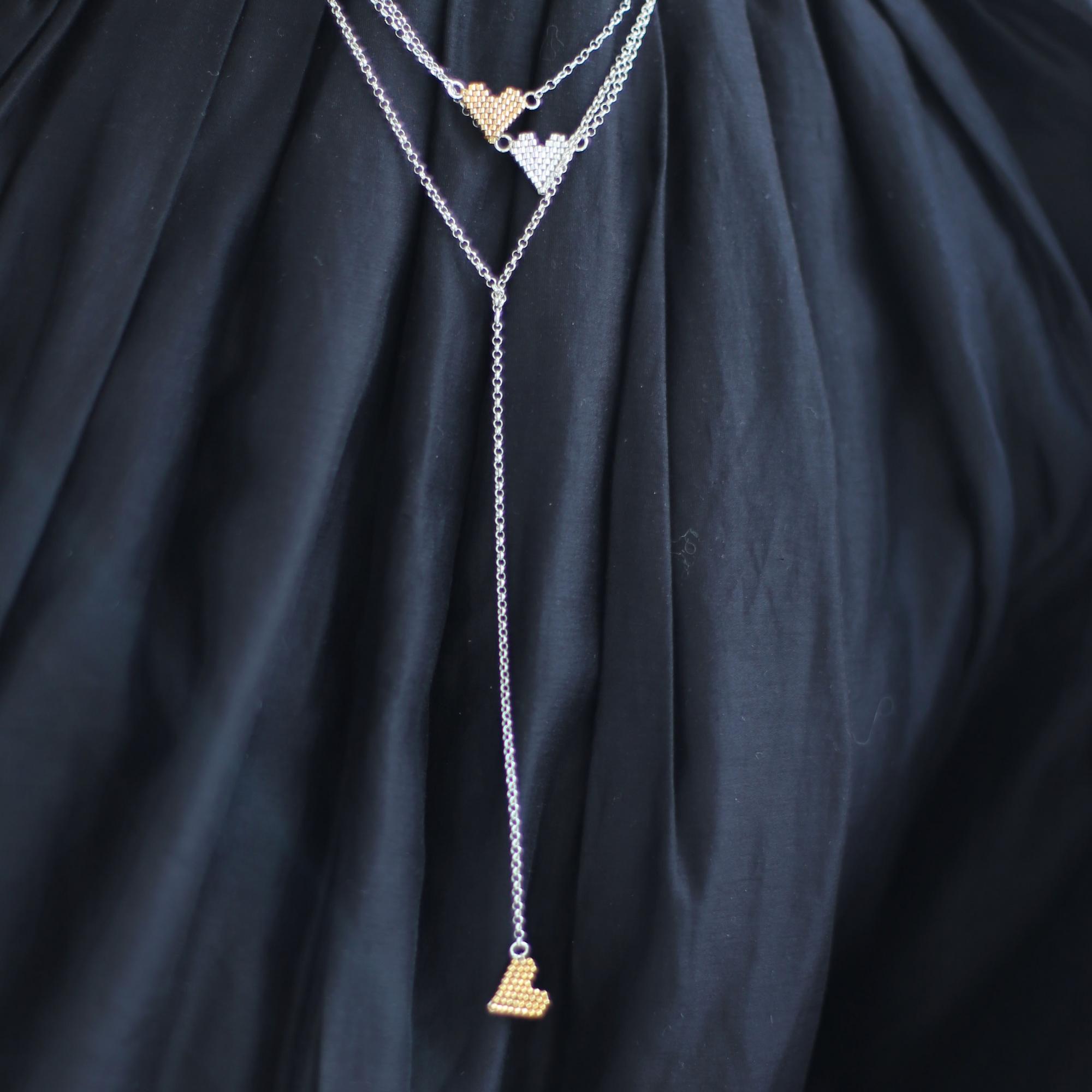 Цепочка-галстук с золотым сердцем 4P973-1