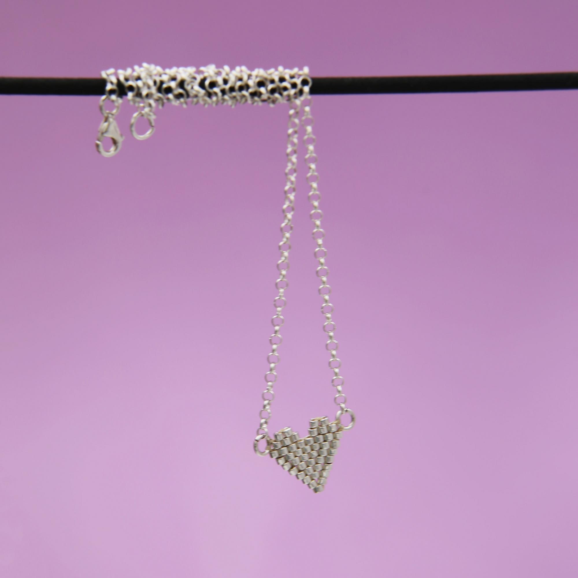 Цепочка с серебряным сердцем 4P972-2