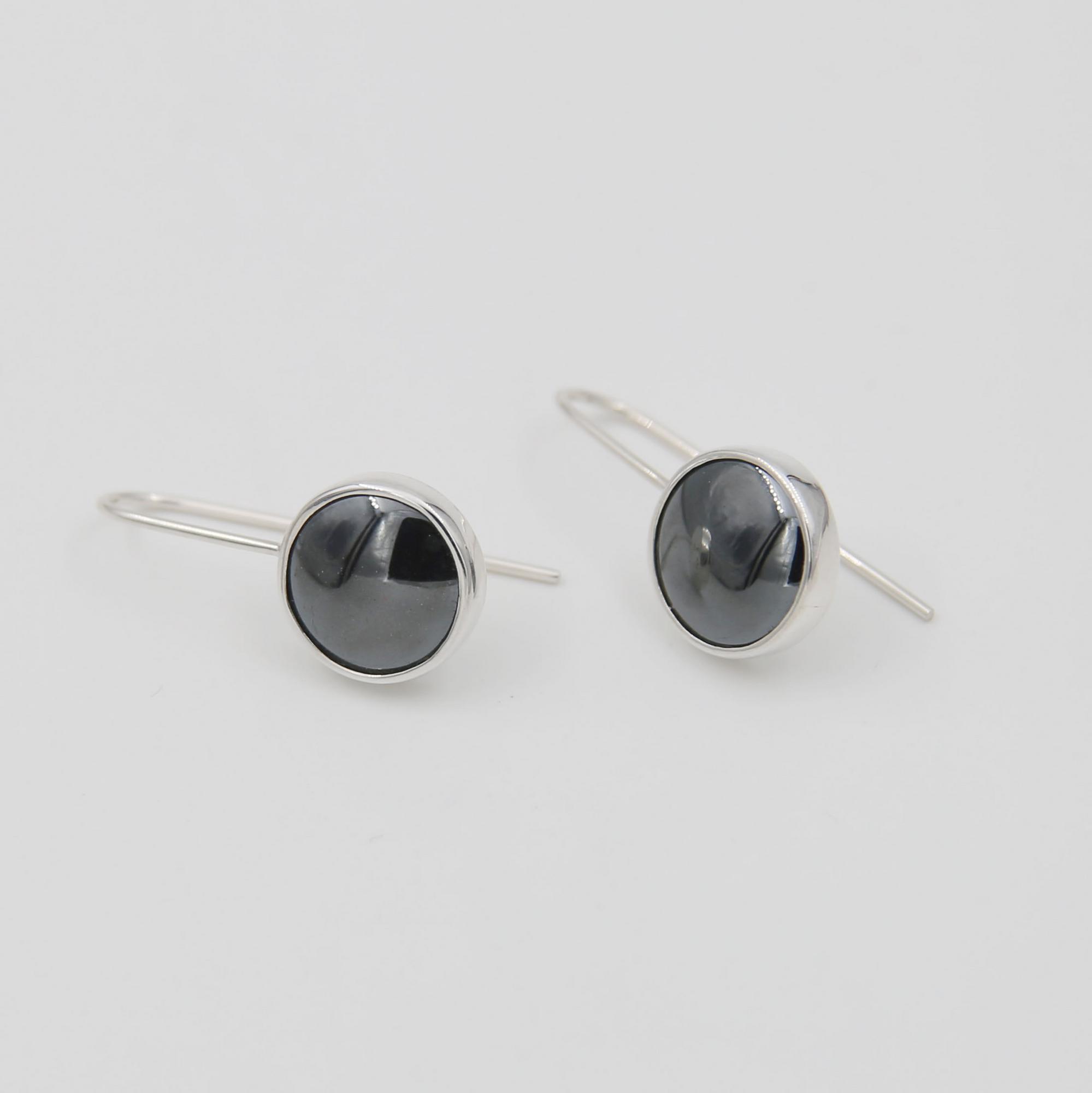 Cерьги со вставкой из гематита 1P2599