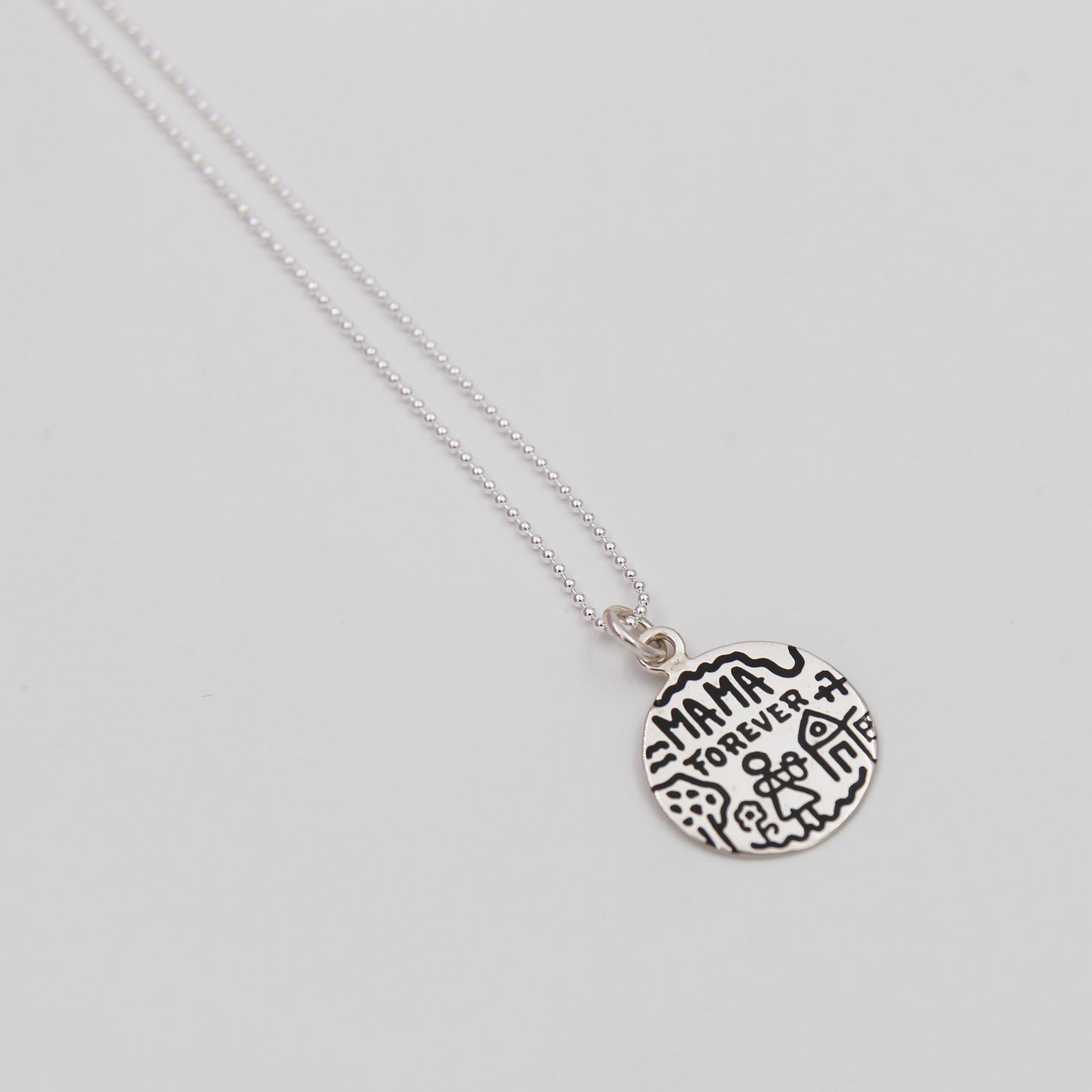 Подвеска MAMA FOREVER рисунок чёрный 4P982