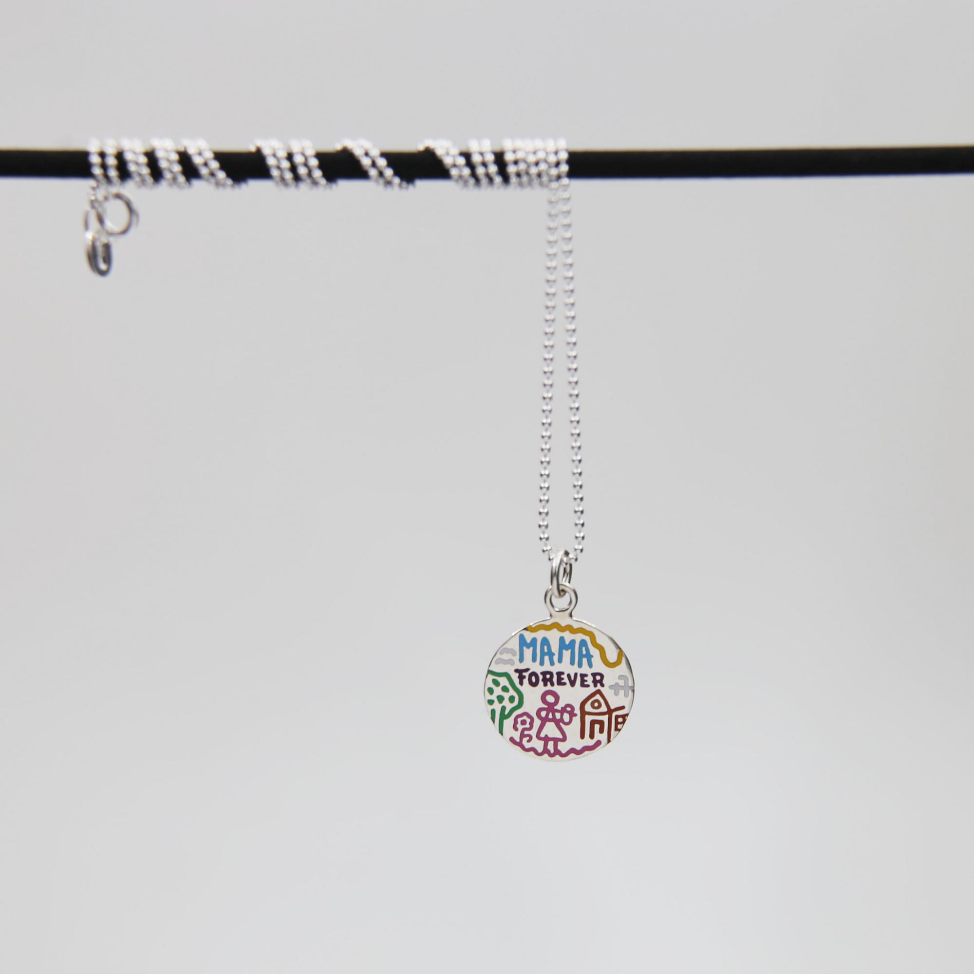 Подвеска MAMA FOREVER рисунок цветной 4P983