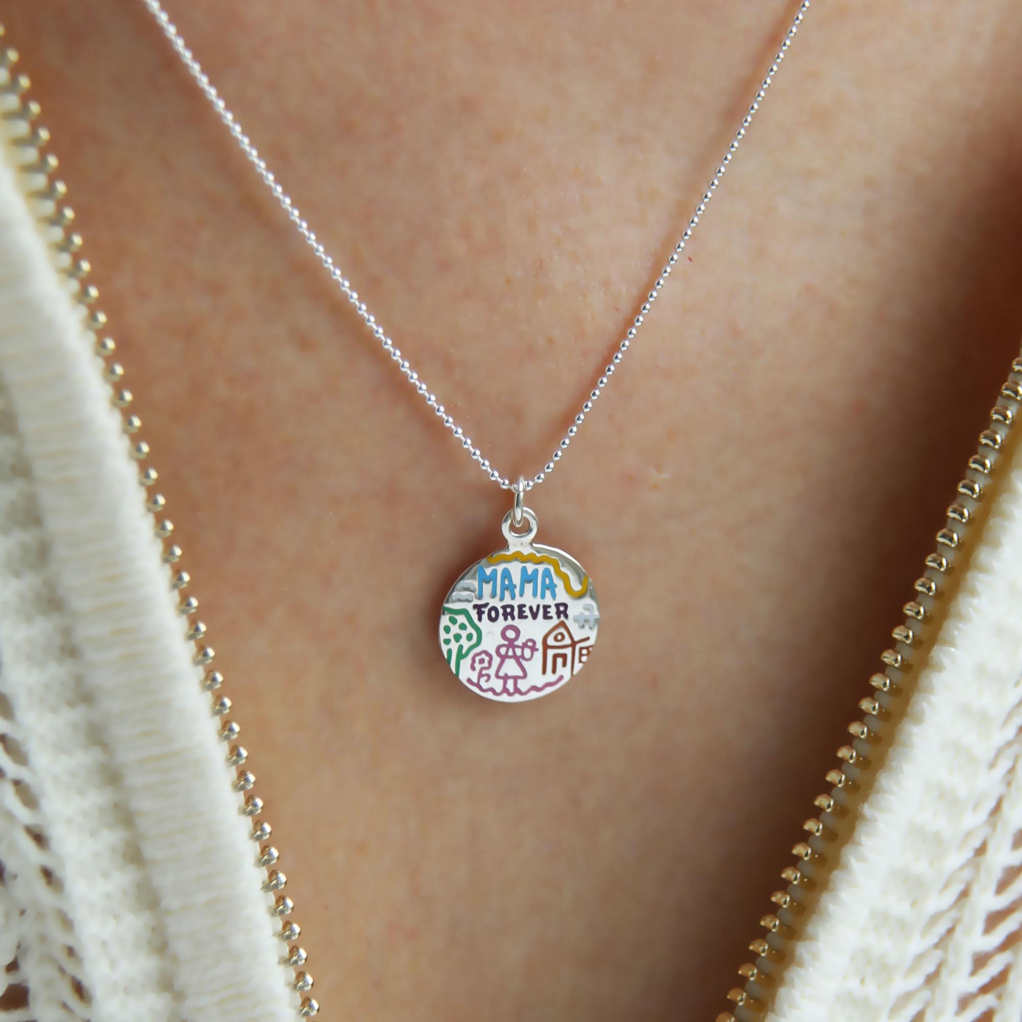Подвеска MAMA FOREVER рисунок цветной 4P983