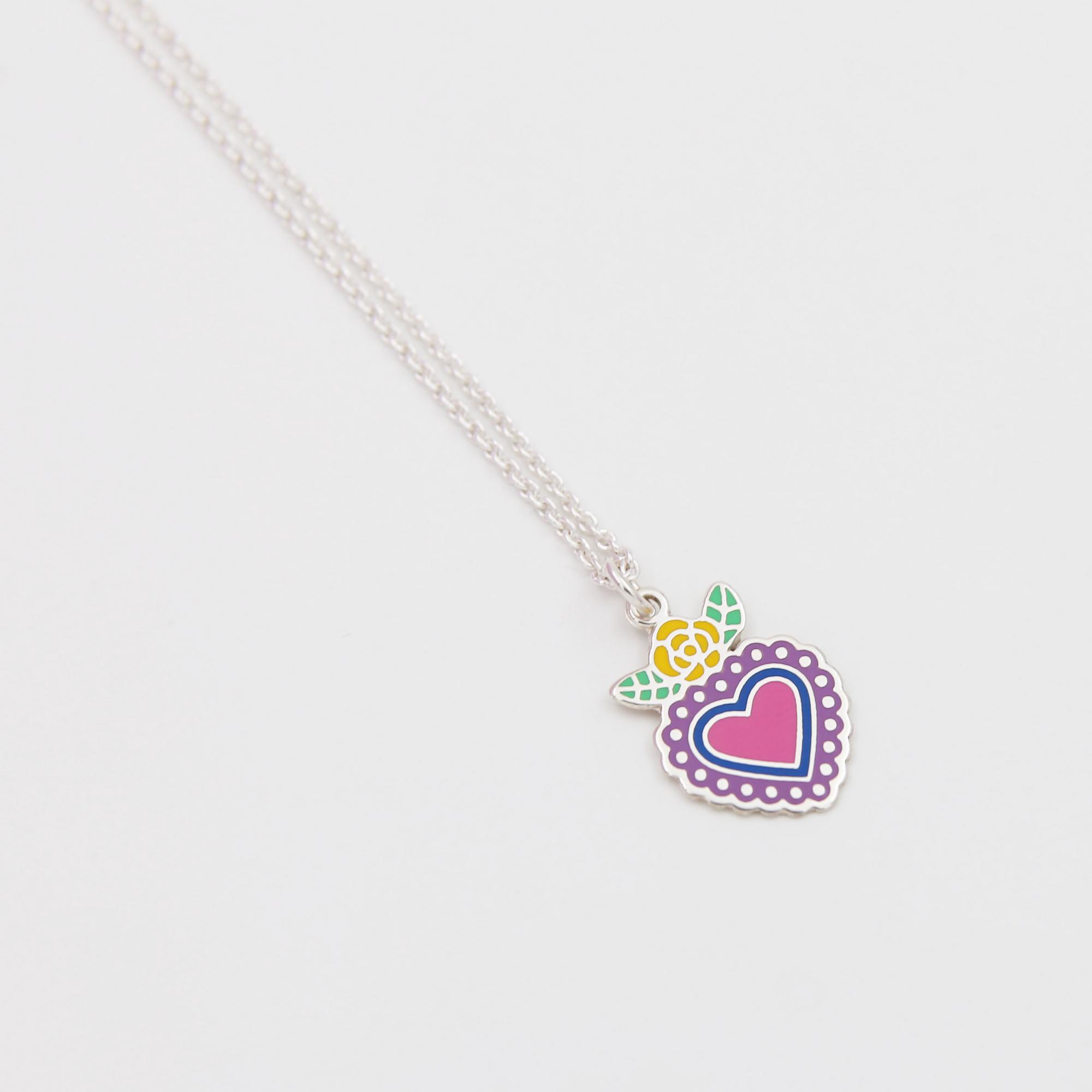 Подвеска Сердце сиреневое Mi corazón 4P986