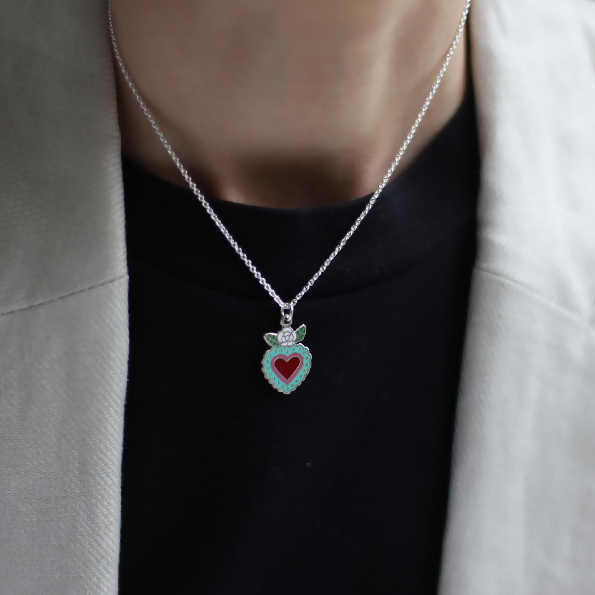 Подвеска Сердце бирюзовое Mi corazón 4P985