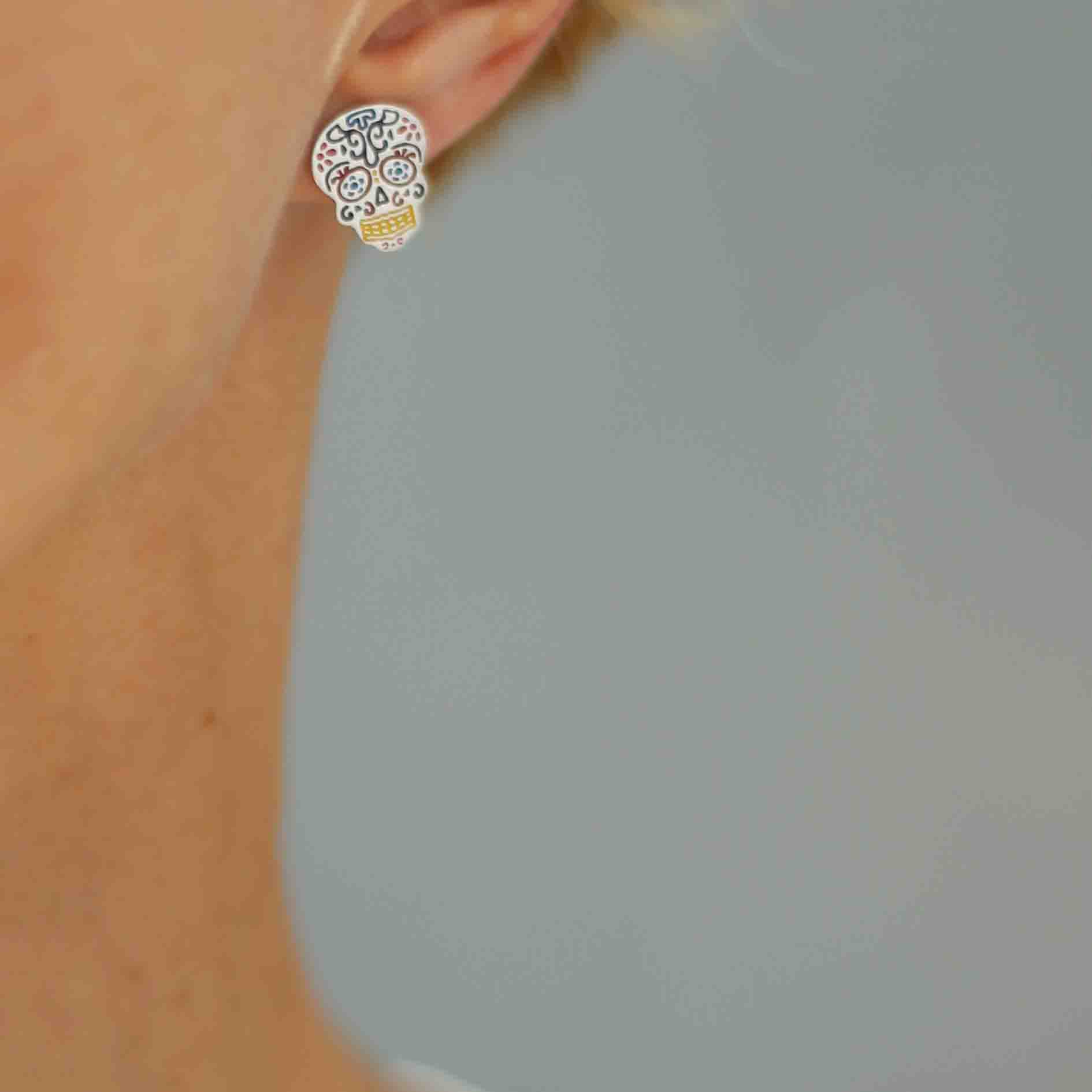 Гвоздики Сахарные черепа Calavera цветные 1P2623