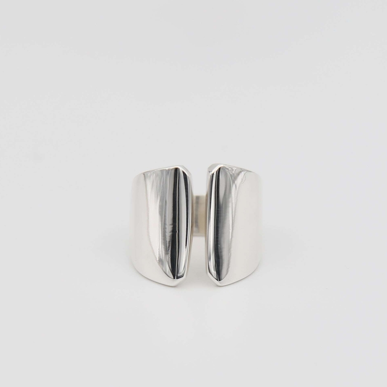 Широкое разъемное серебряное кольцо 2P57