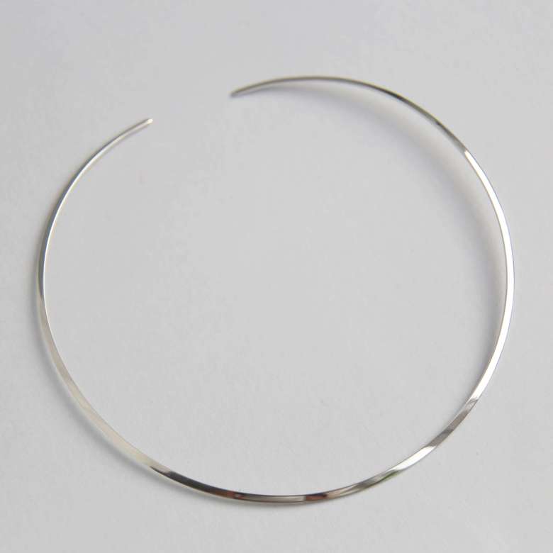 Серебряный чокер, разъемный, плоский 4P271