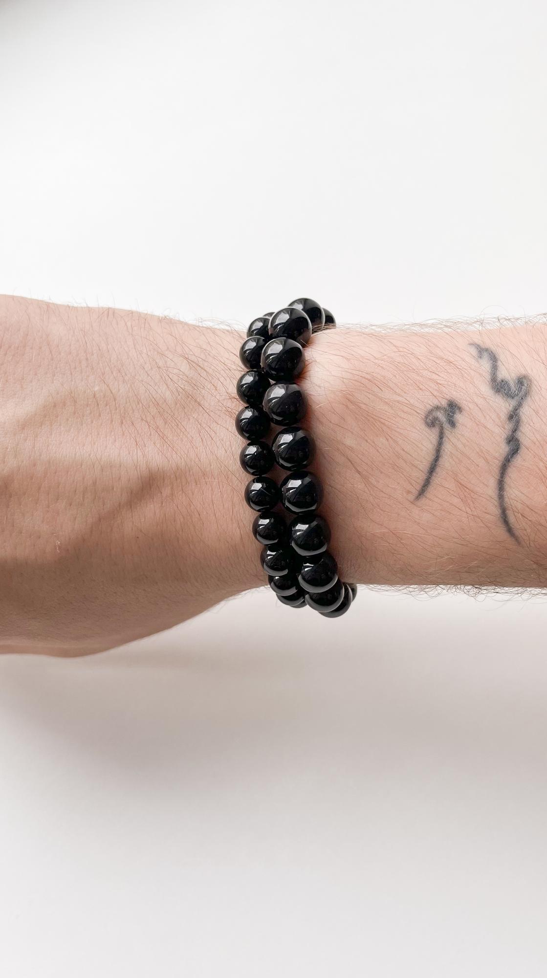 Браслет из черного агата