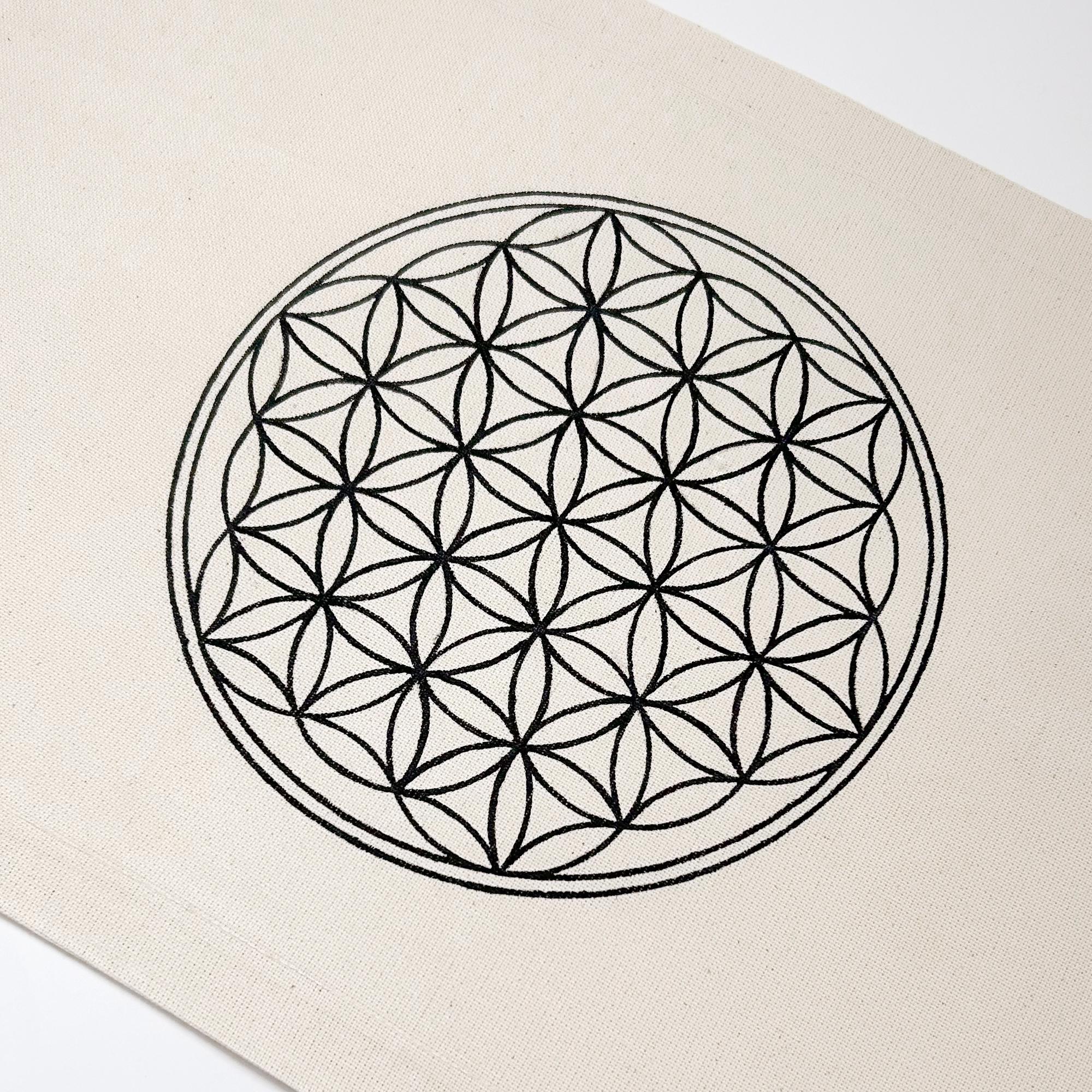 Коврик для работы с кристаллической решеткой - Цветок жизни - Графитный