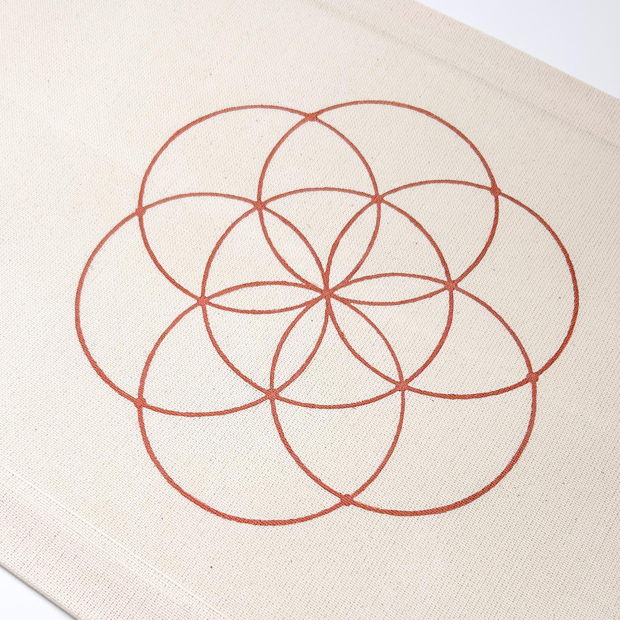 Коврик для работы с кристаллической решеткой - Семя жизни - Охра