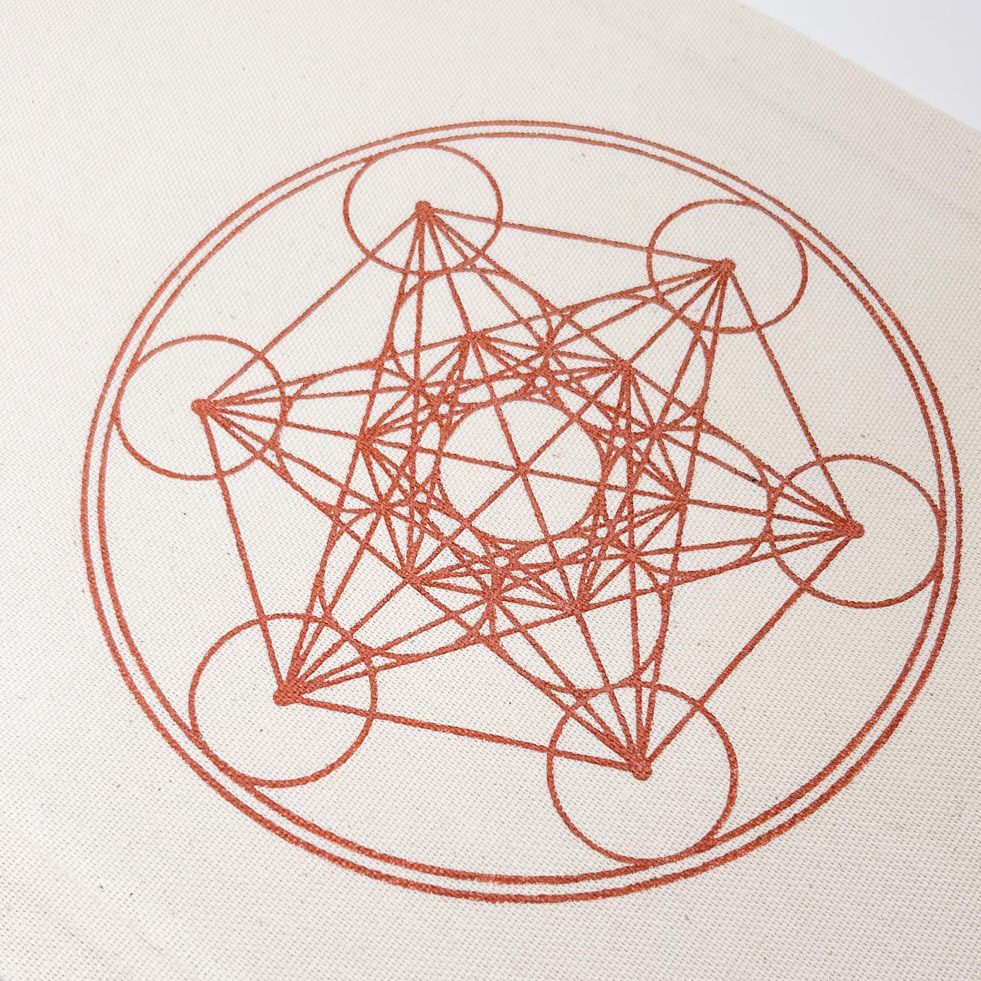 Коврик для работы с кристаллической решеткой - Куб метатрона - Охра